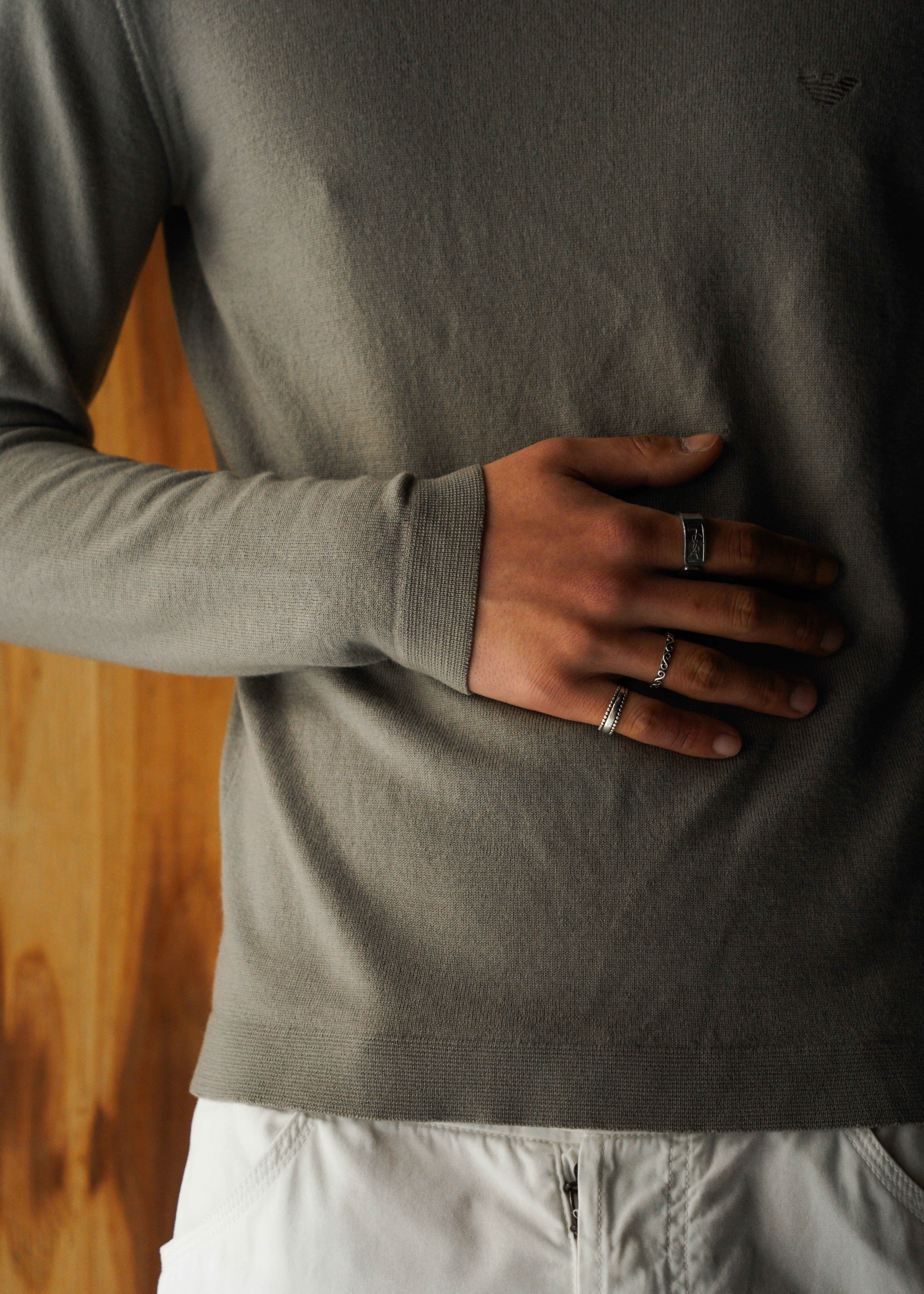 00’s EMPORIO ARMANI crew neck wool knit