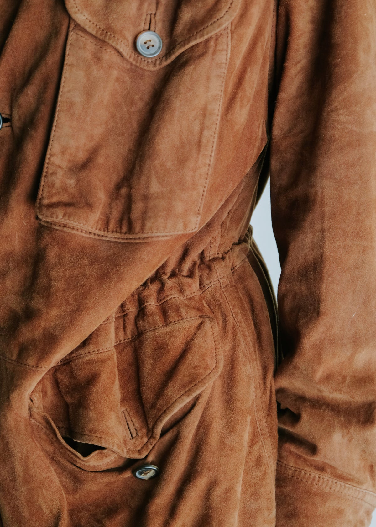 80's HUGO BOSS suede leather safari jacket