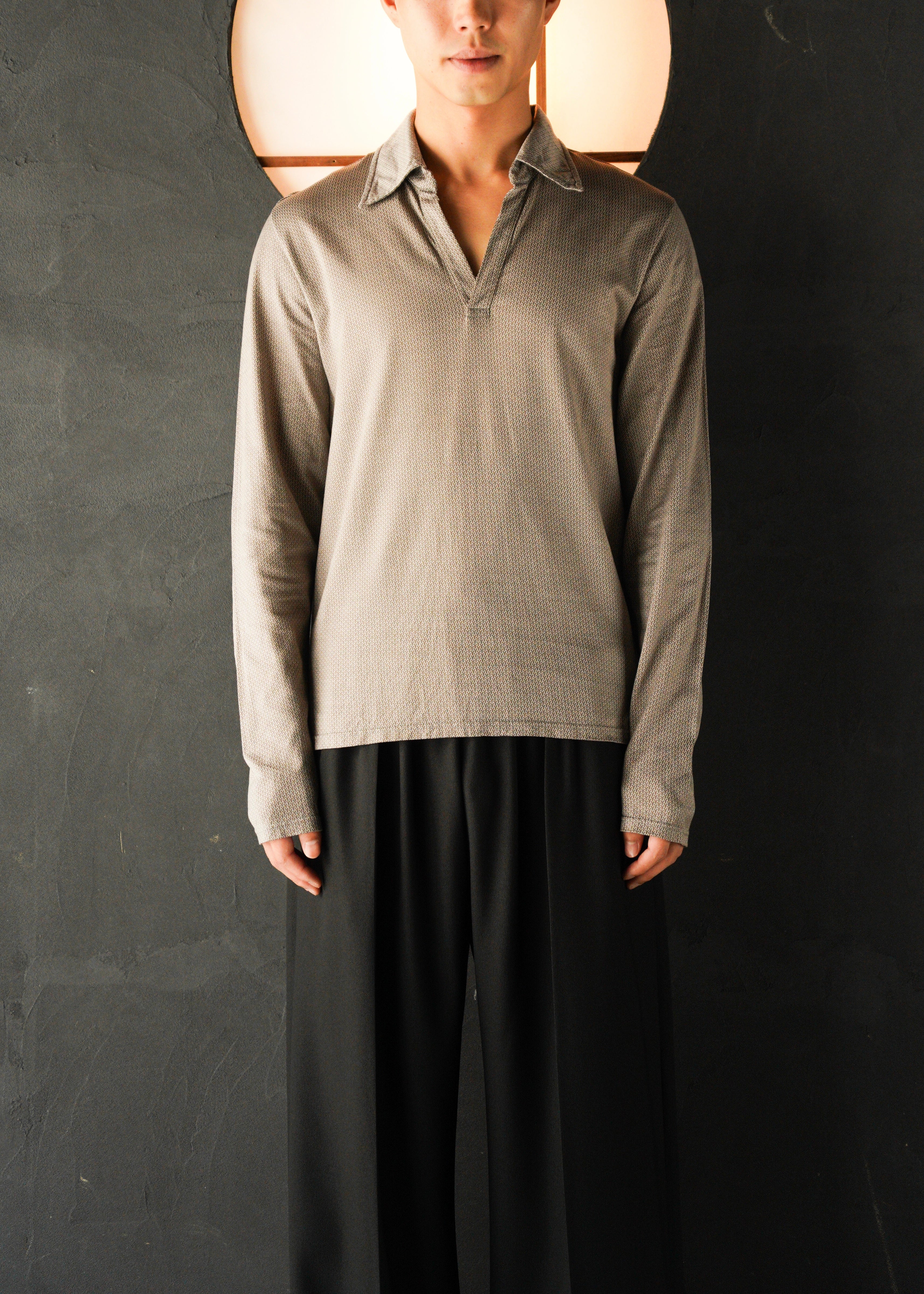 00’s Yves Saint Laurent rive gauche geometric design skipper shirt