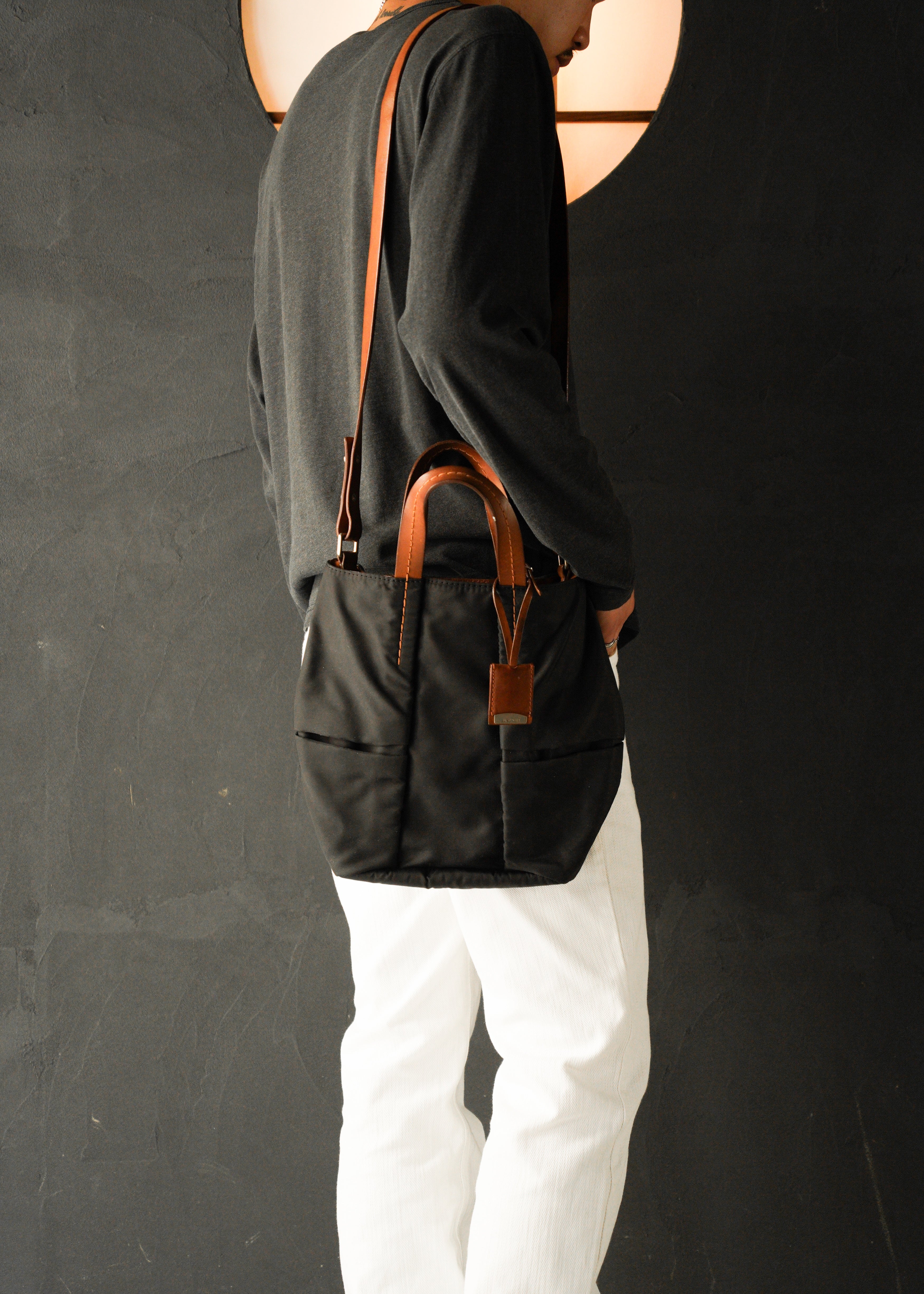 Jil sander 2 way nylon shoulder bag
