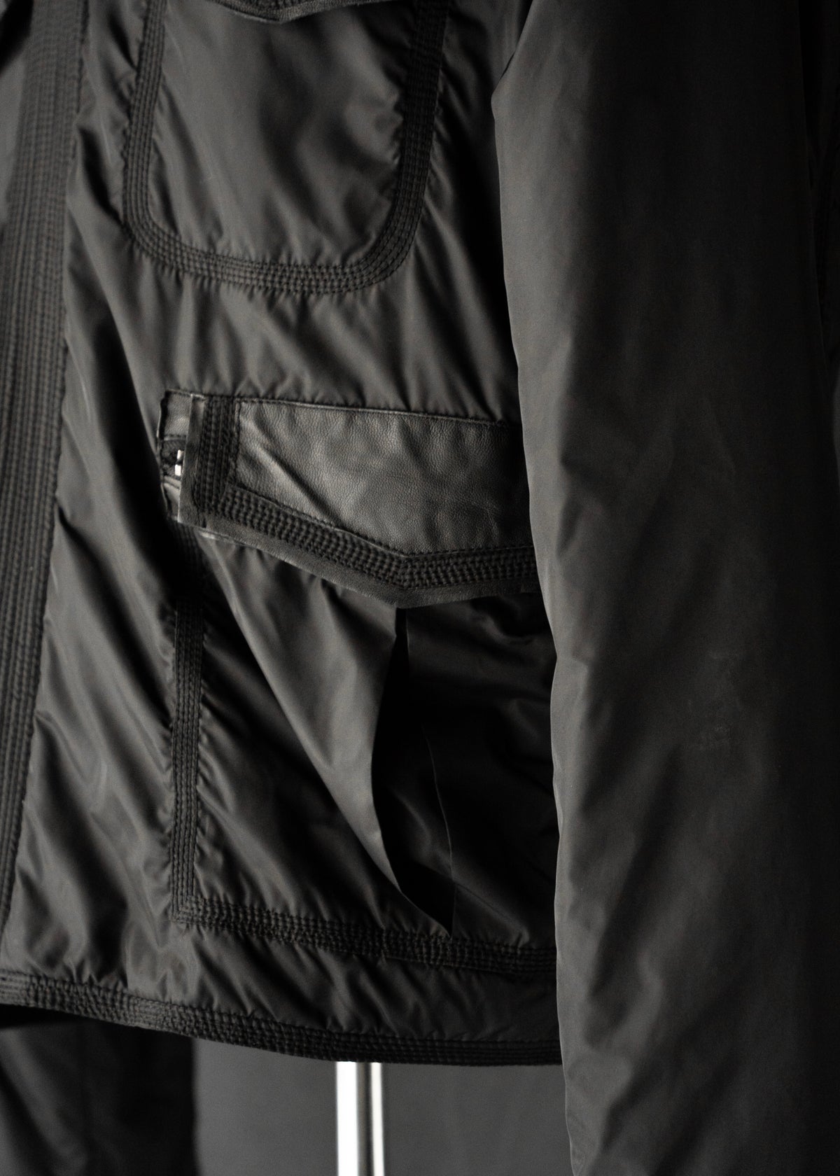 00’s EMPORIO ARMANI double zip up multi pocket nylon jacket