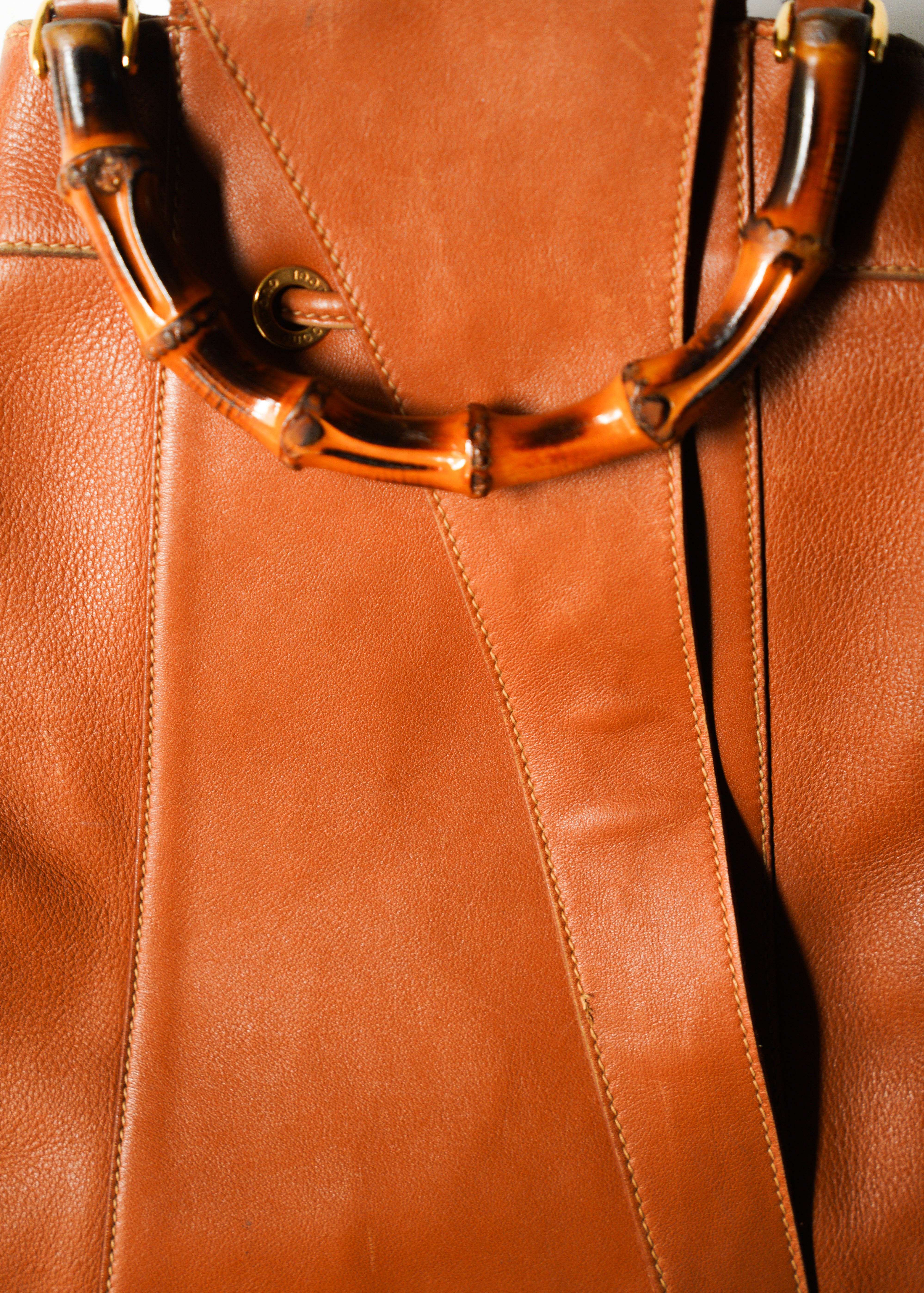 90’s GUCCI bamboo handle shoulder bag