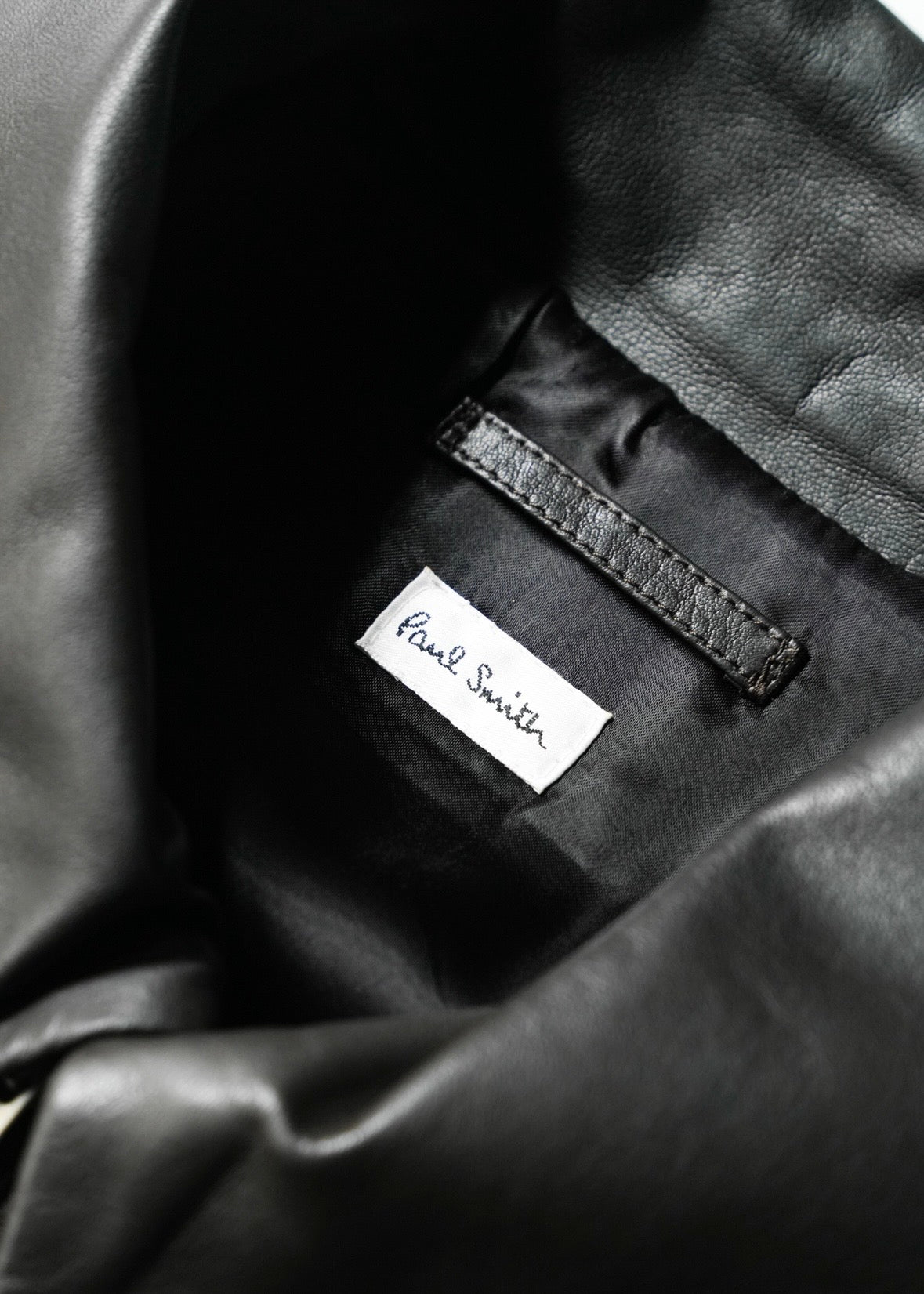 Paul Smith 2010AW stand collar zip up lamb leather jacket