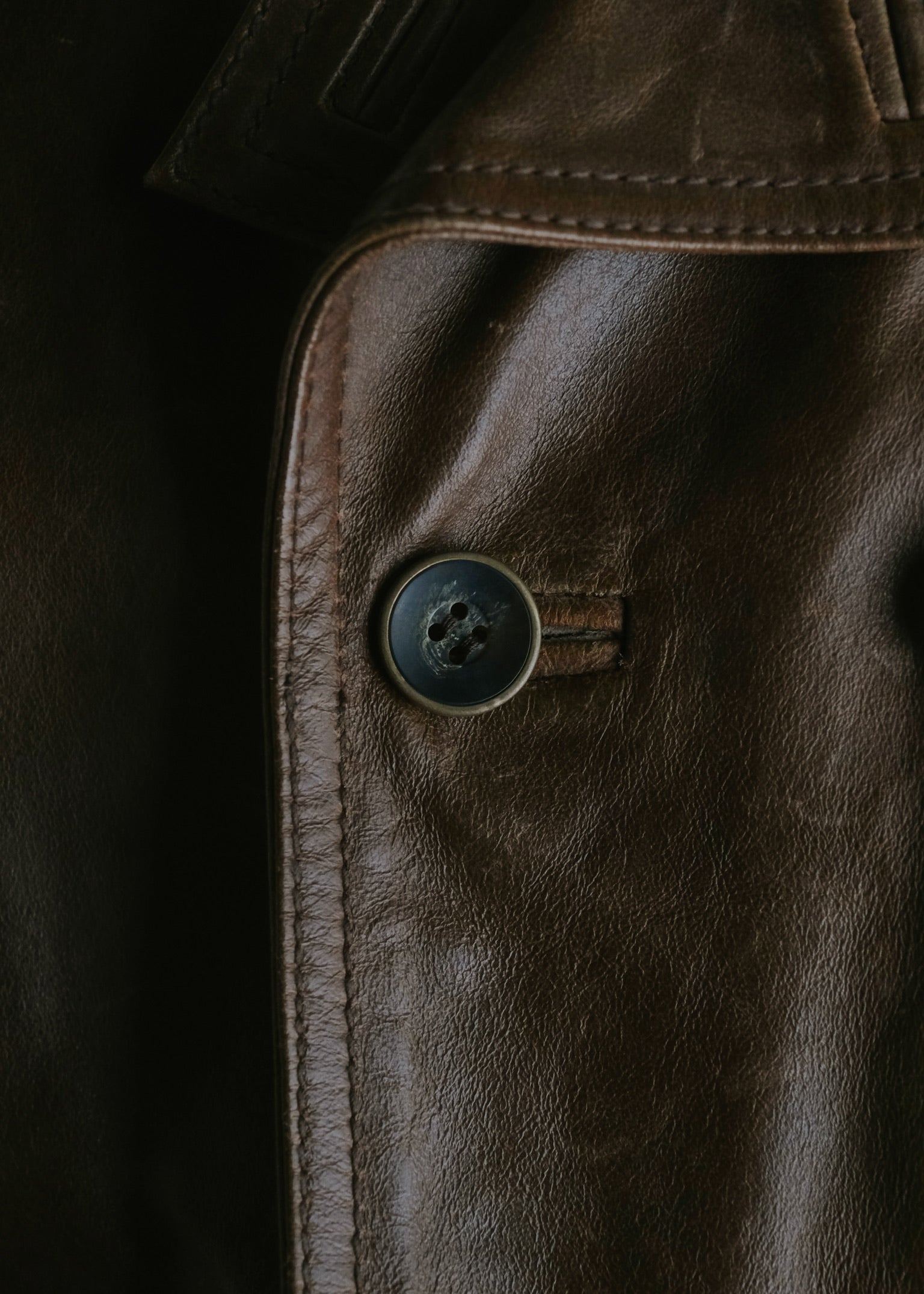 90’s MONSIEUR NICOLE cow leather pea coat