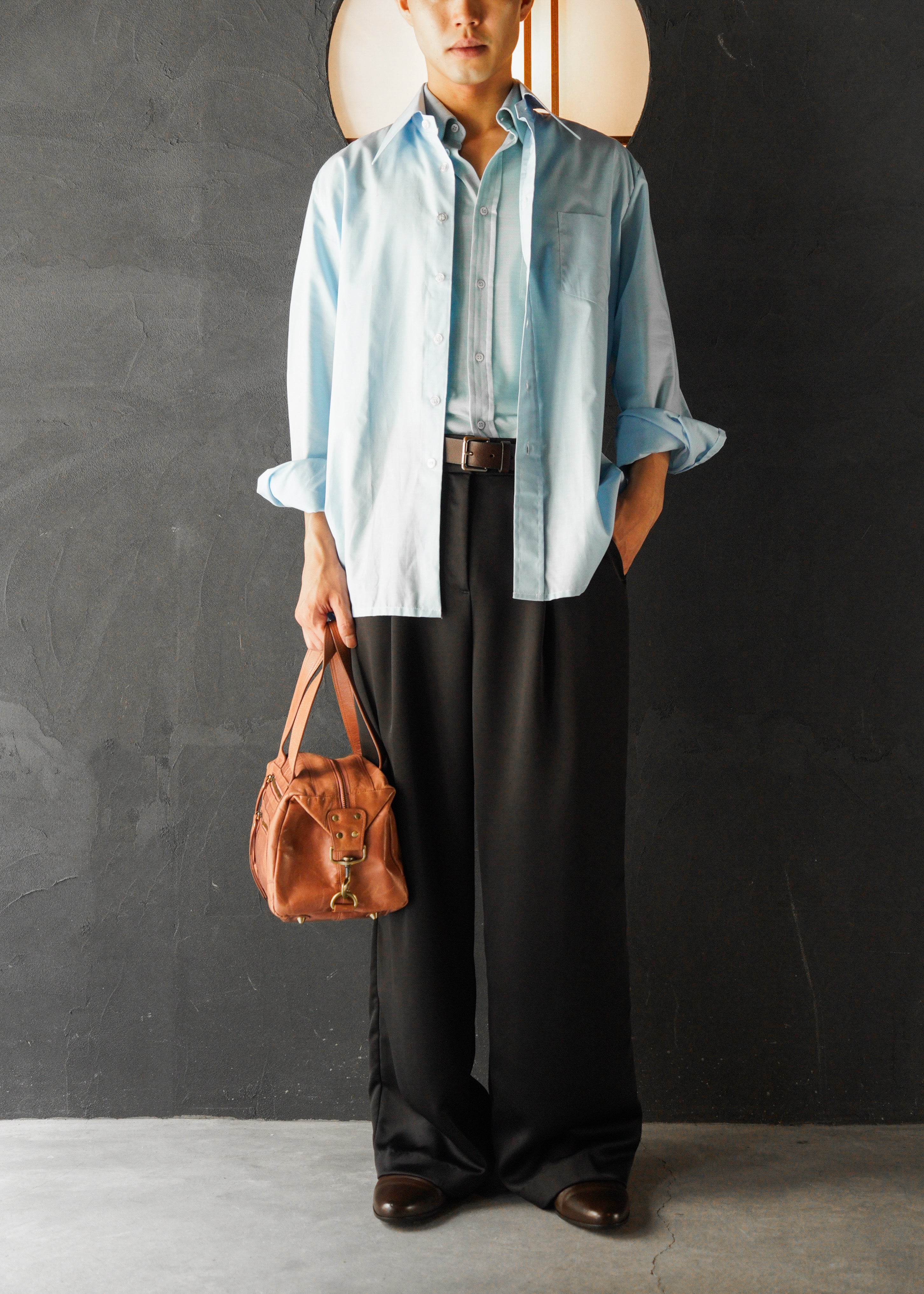 70's vintage polyester cotton short sleeve shirt
