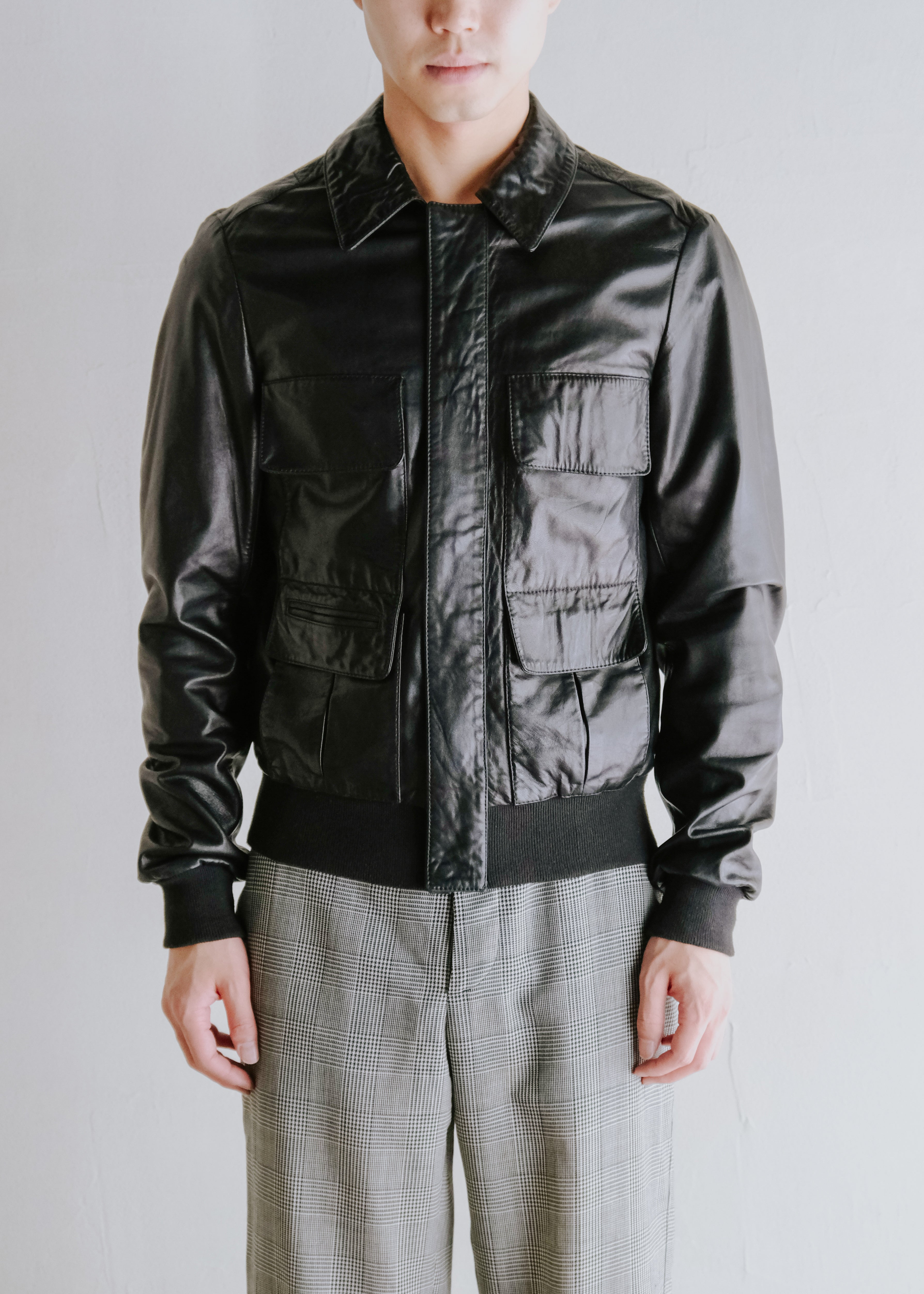 Martin Margiela 08SS multiple pocket military leather jacket