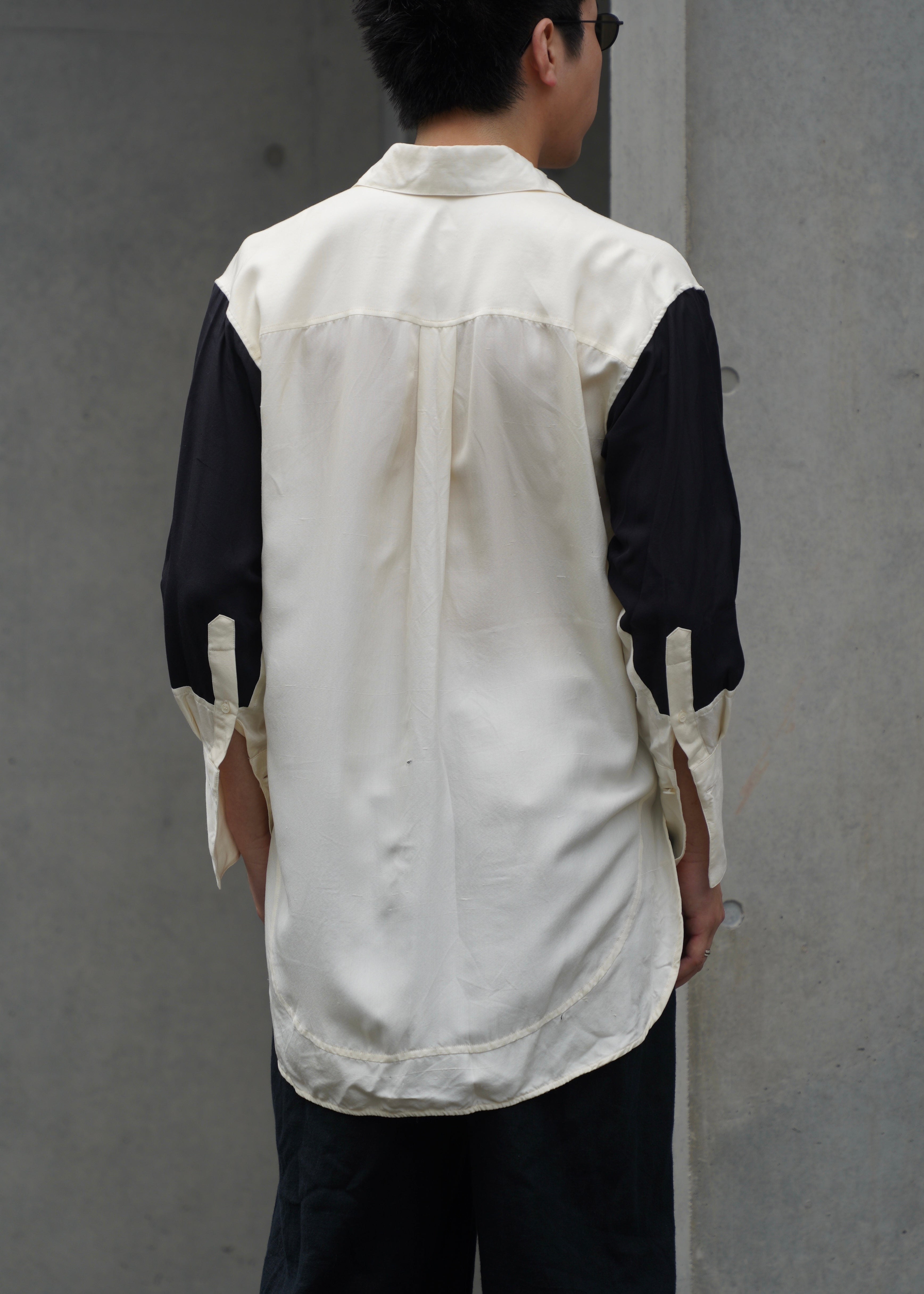 Loewe Two-Tone Silk Fly-Front Shirt