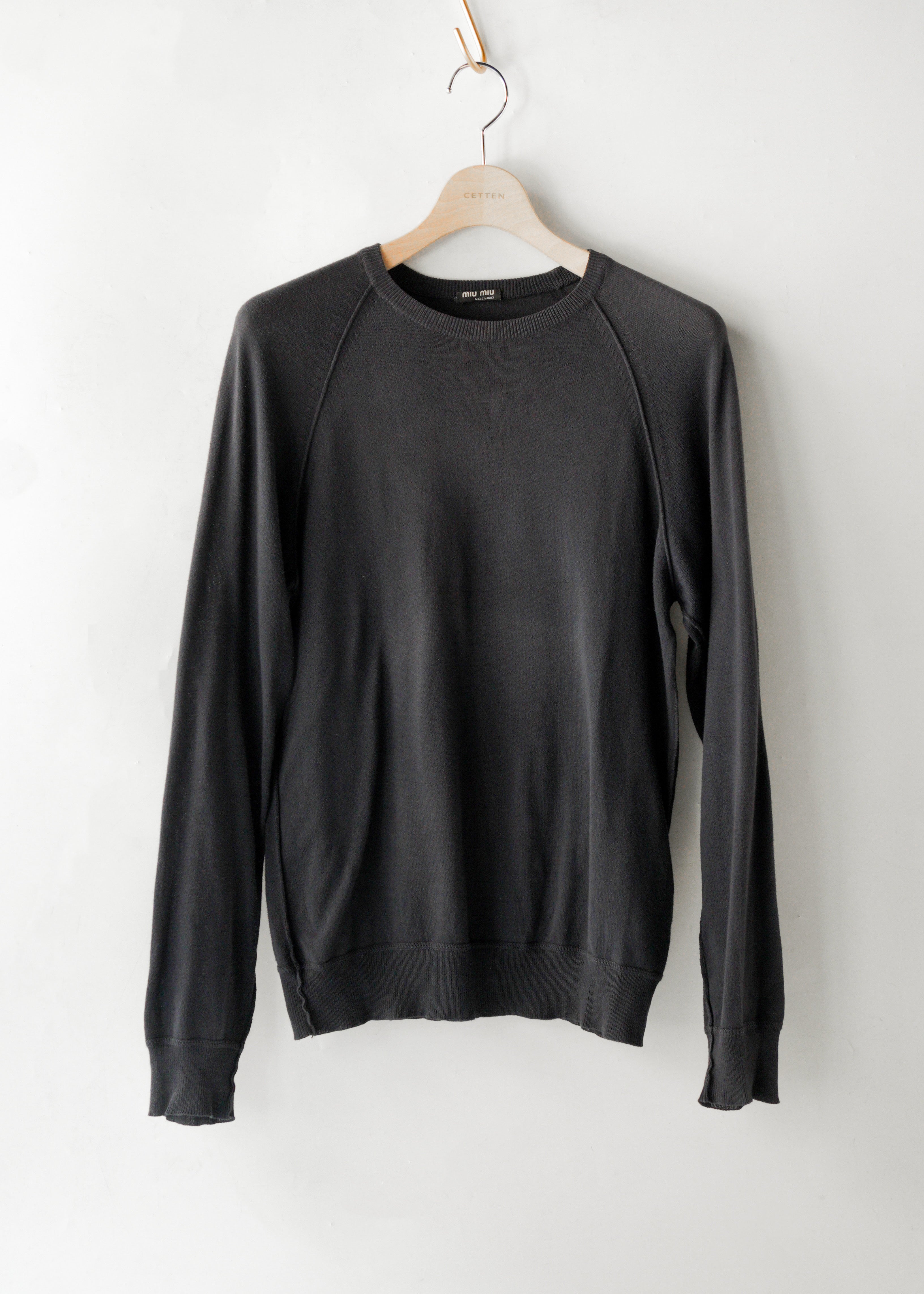 00’s MIU MIU raglan sleeve crew neck cotton knit