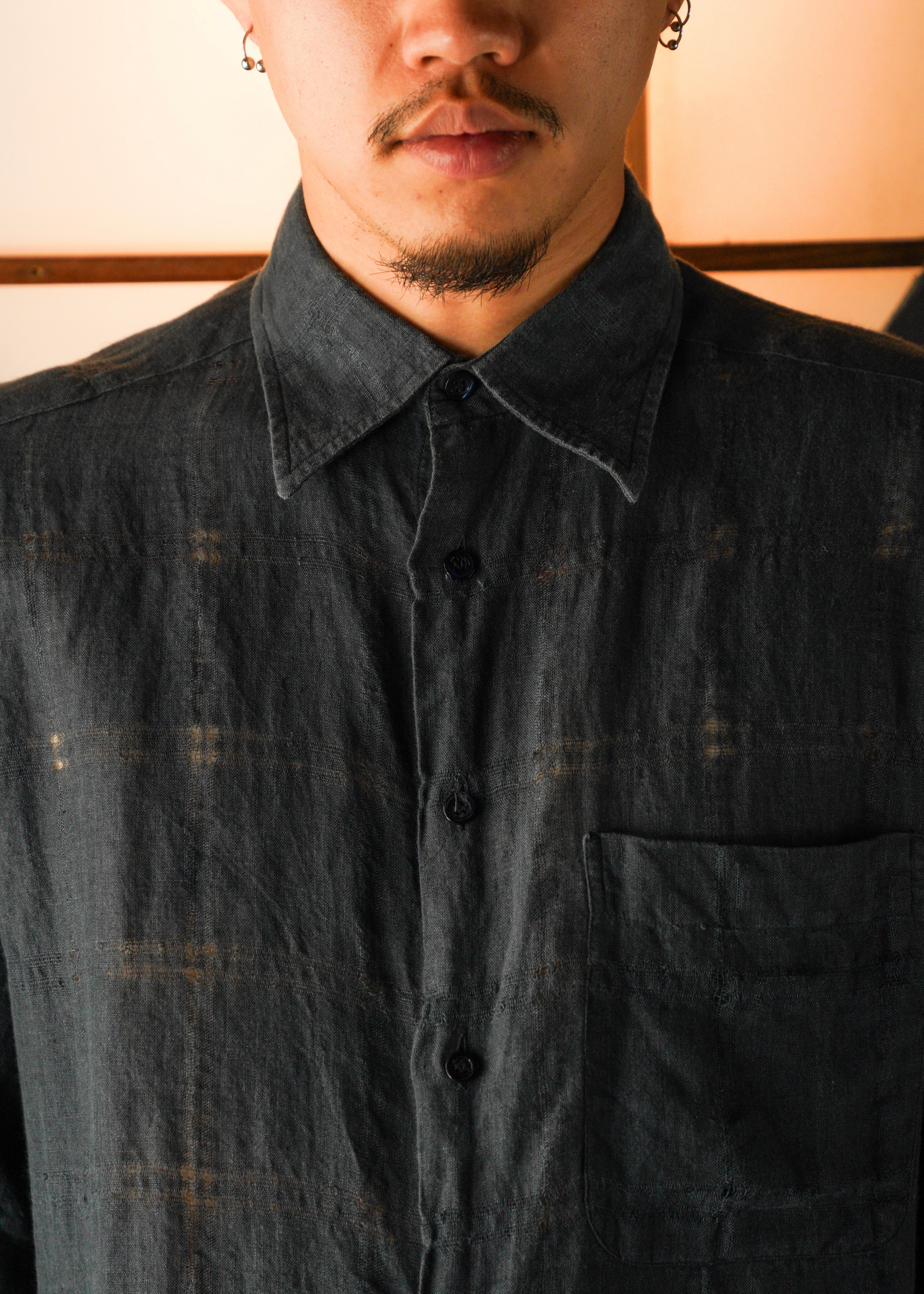 Ermenegildo Zegna regular collar half sleeve linen shirt