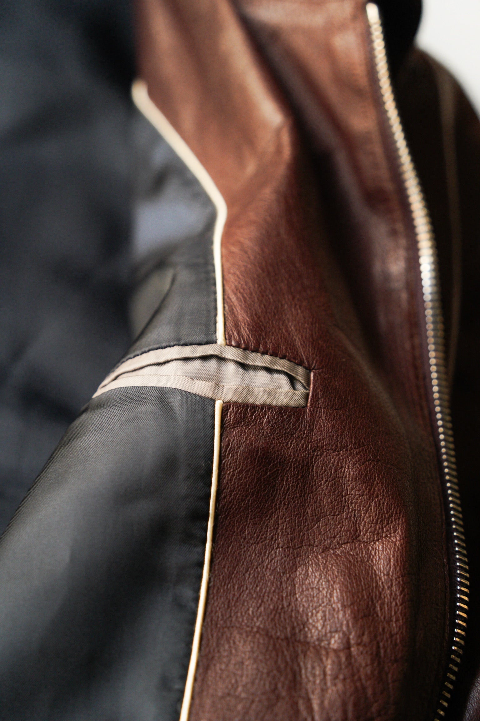 Paul Smith Asymmetrical Collar Leather Jacket in Burgundy
