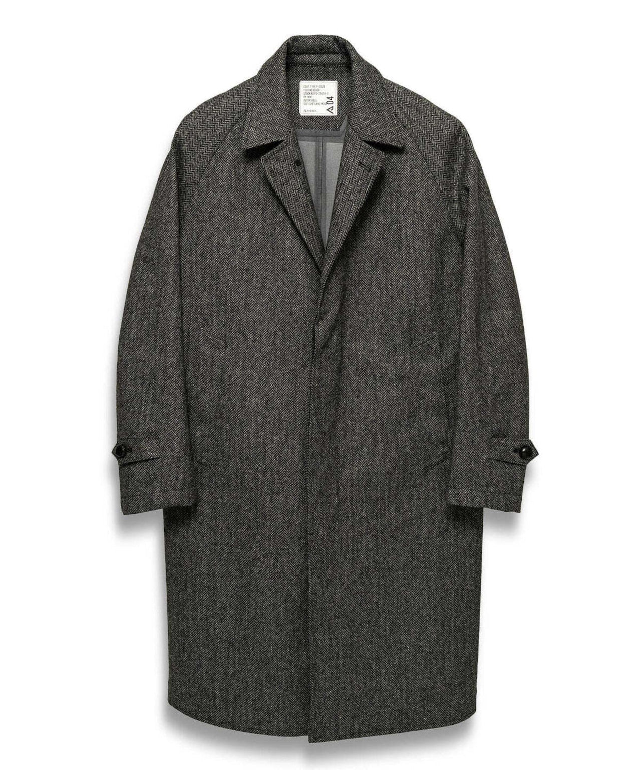 PHENIX by TKMT TYPE P-002A wool tweed balmacaan coat / Gray