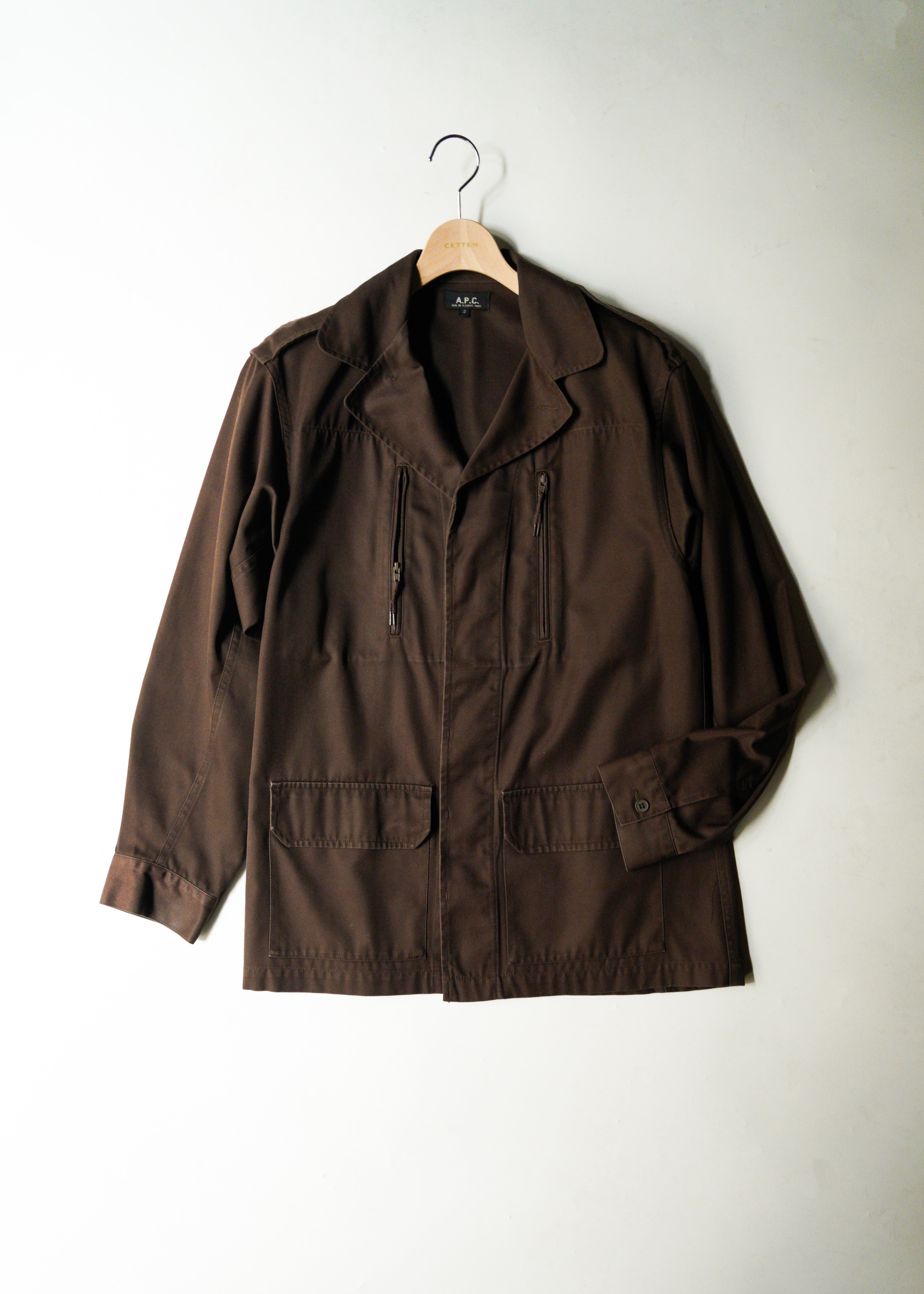 90’s A.P.C. fly front military jacket