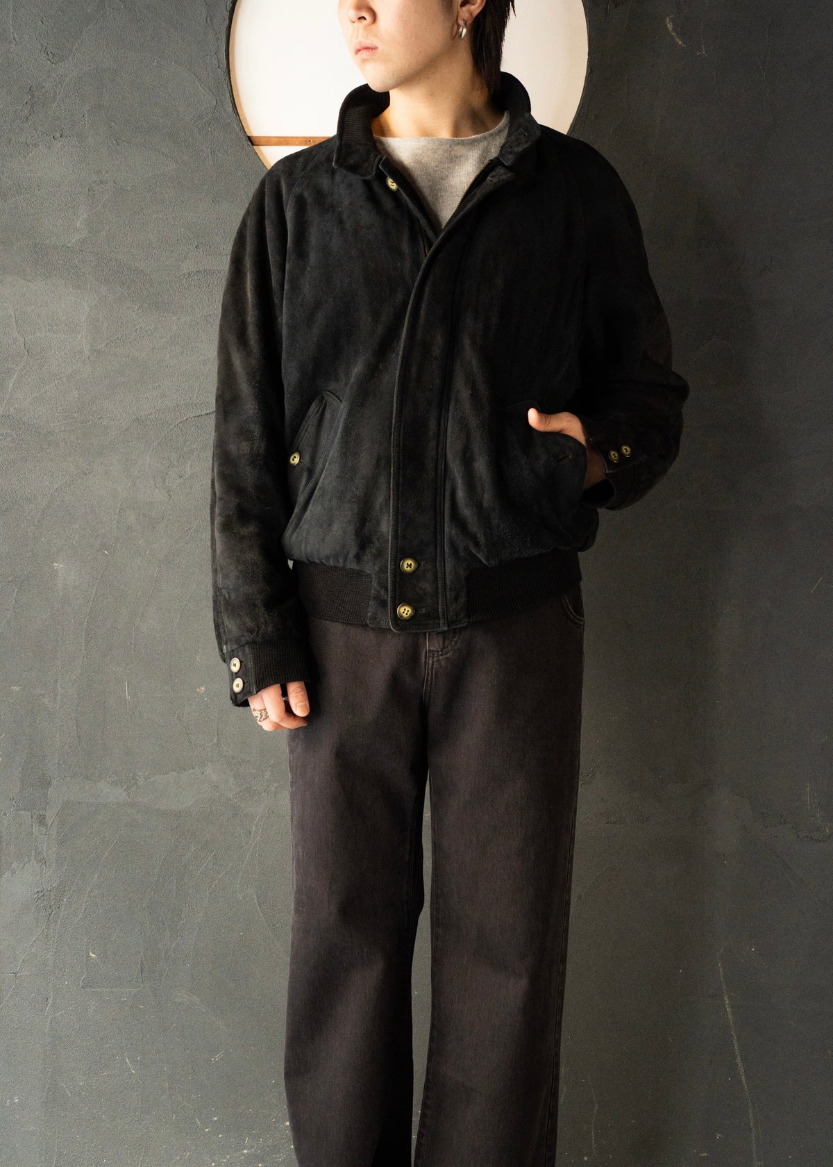 90-00’s Salvatore Ferragamo suede leather valstar jacket
