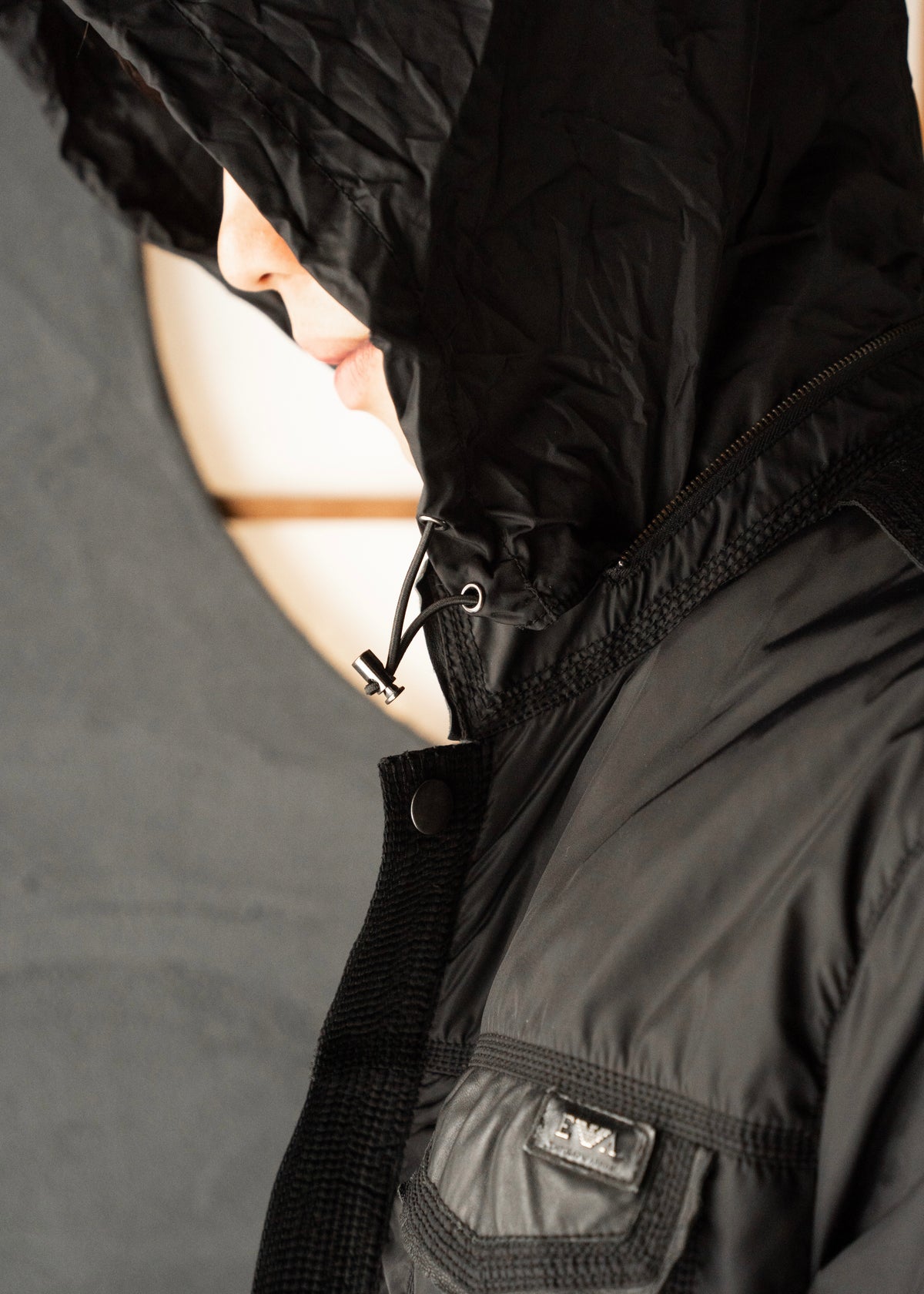00’s EMPORIO ARMANI double zip up multi pocket nylon jacket