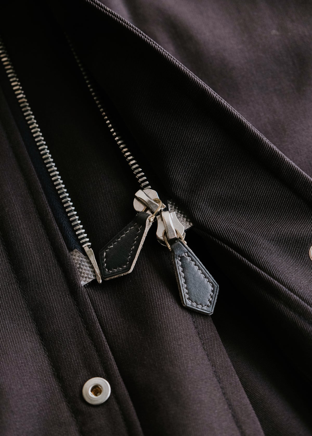 90-00's HERMÈS sigle stand collar fly front wool coat