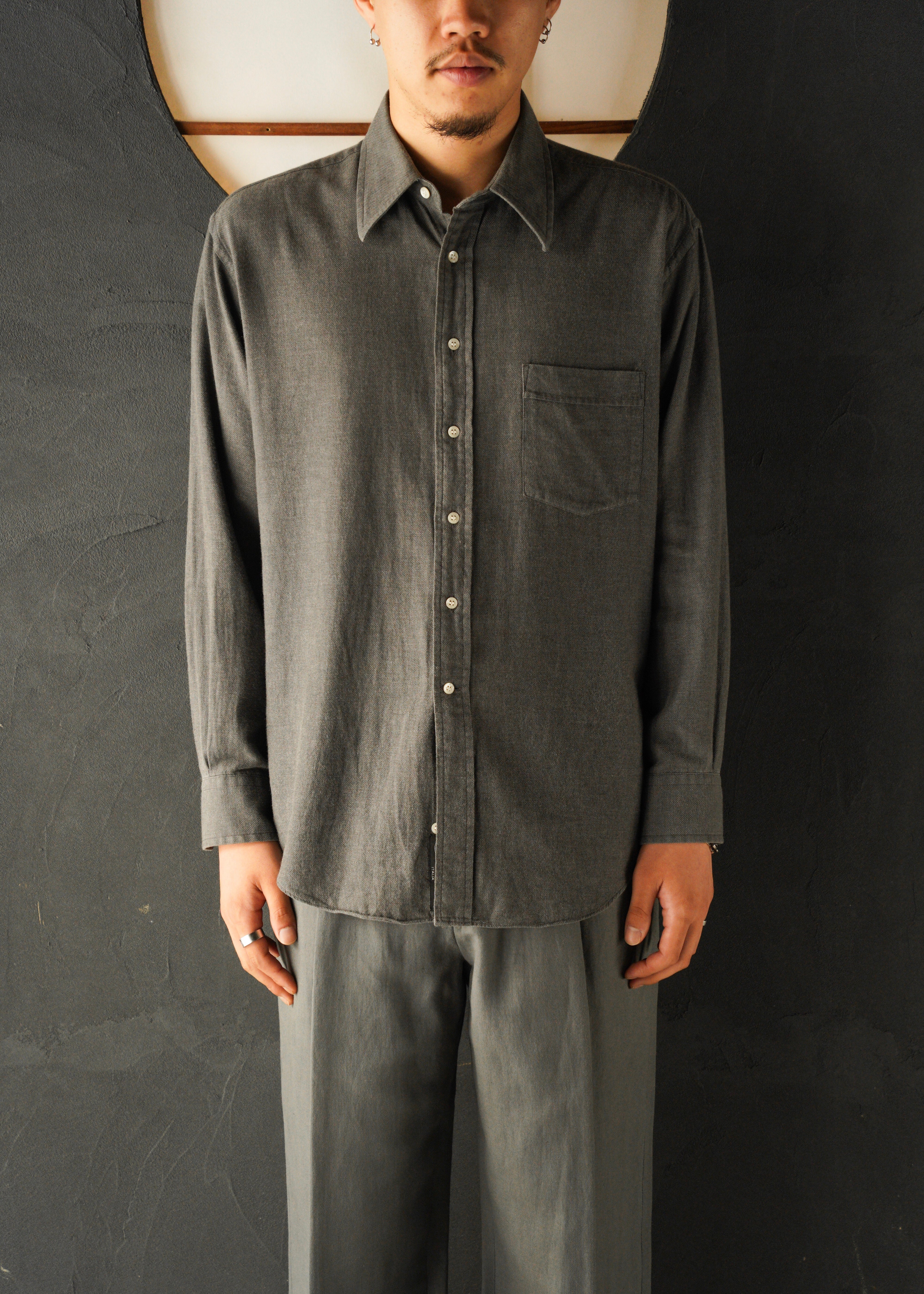 90’s BALENCIAGA regular collar long sleeve cotton shirt