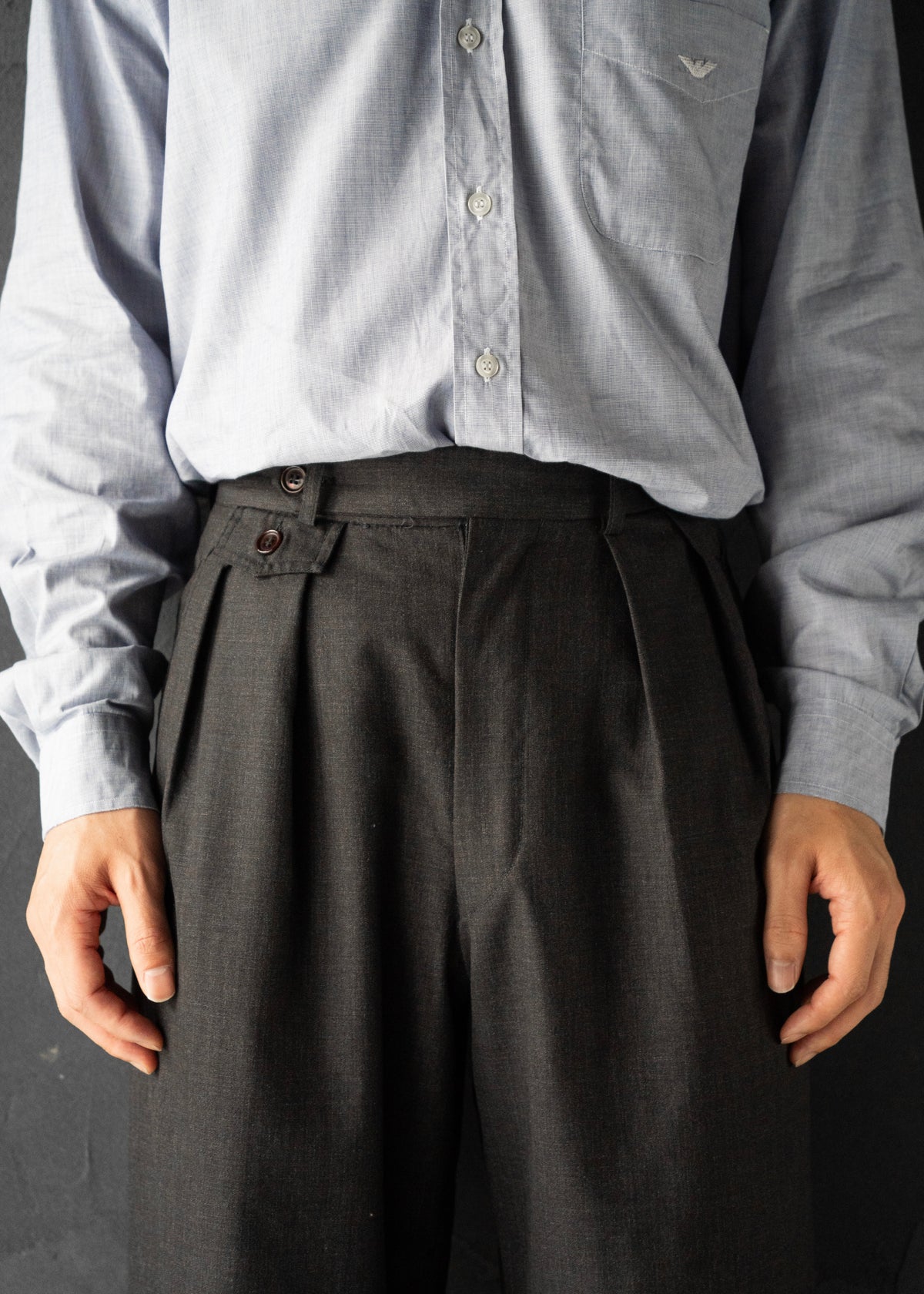 80-90’s EMPORIO ARMANI two tuck wool slacks