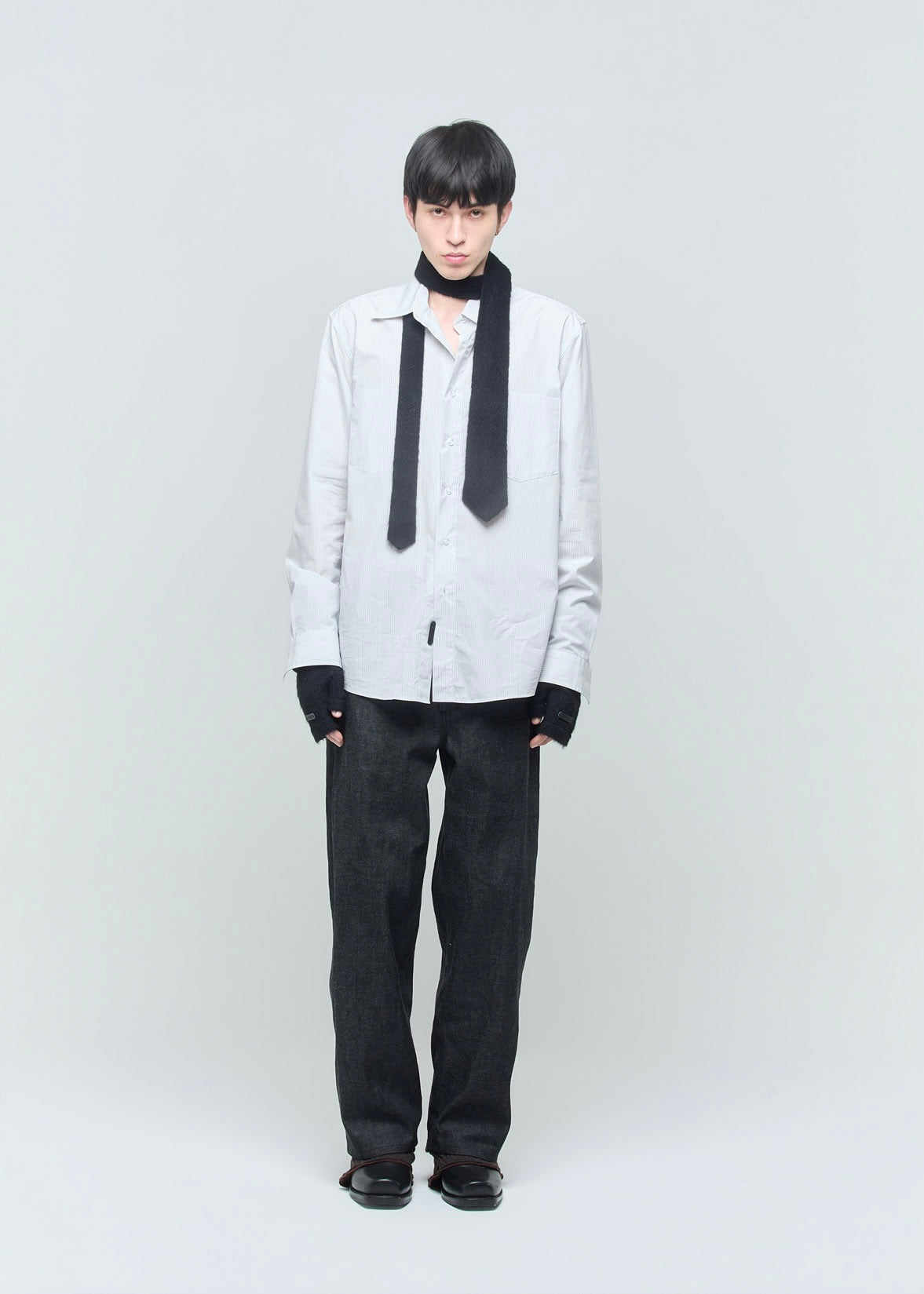 SHOOP 26AW LUCAS 2 POCKET SHIRT / White Stripes