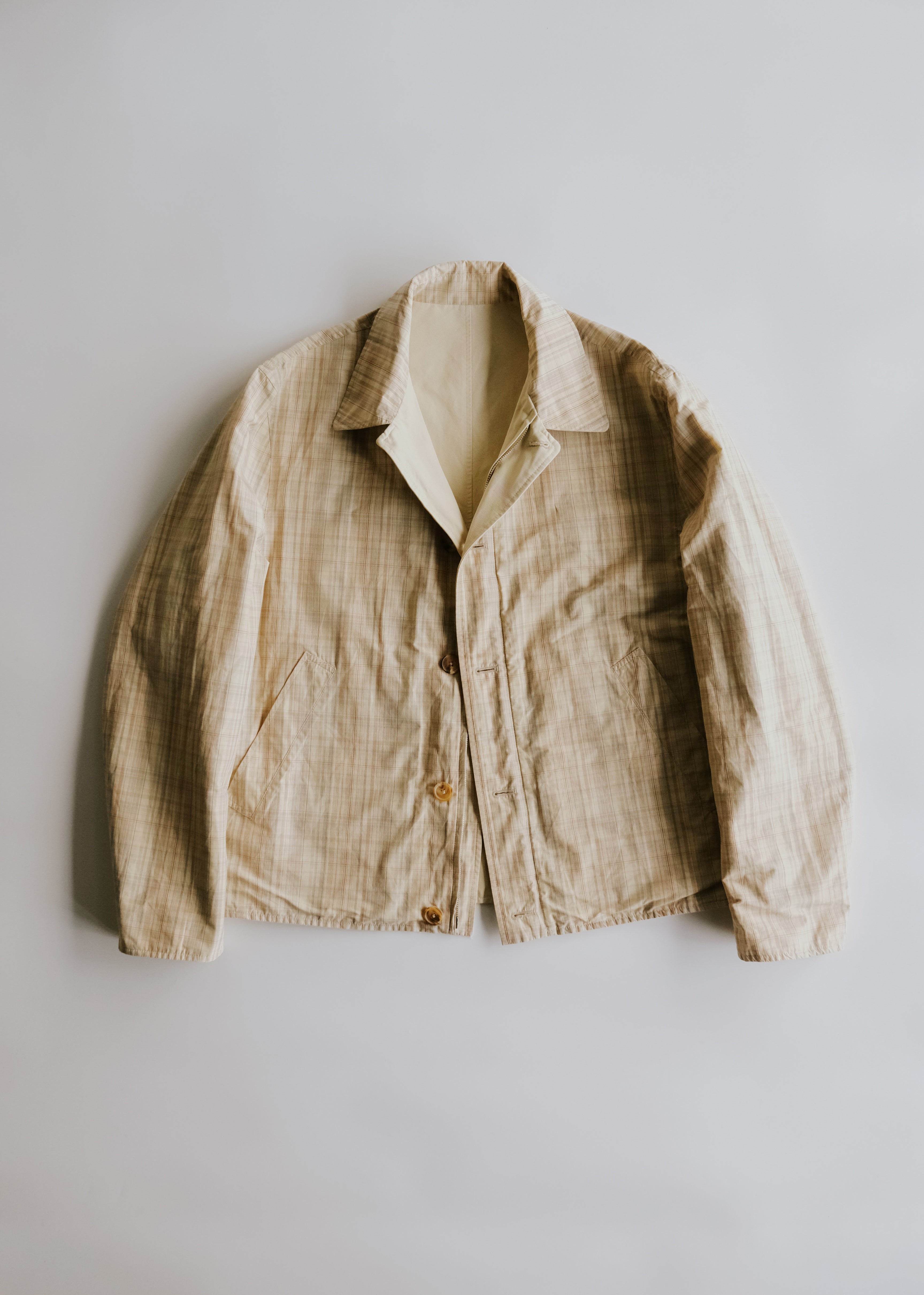 00's- HERMÈS fly front reversible drizzle type jacket