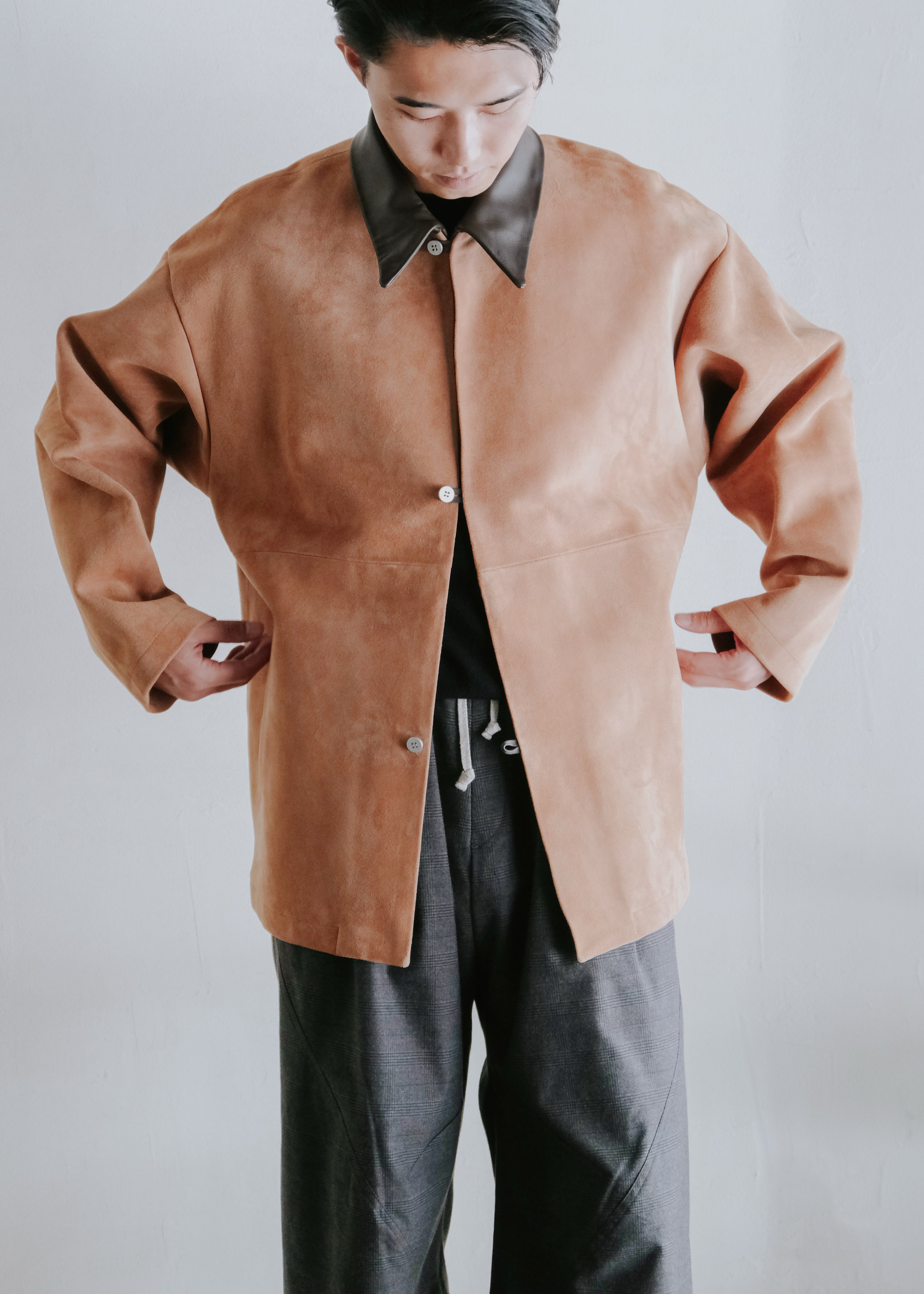 beta post ベータポスト 26AW ゴート スウェードレザー Suede Leather relax ジャケット Camel メンズ