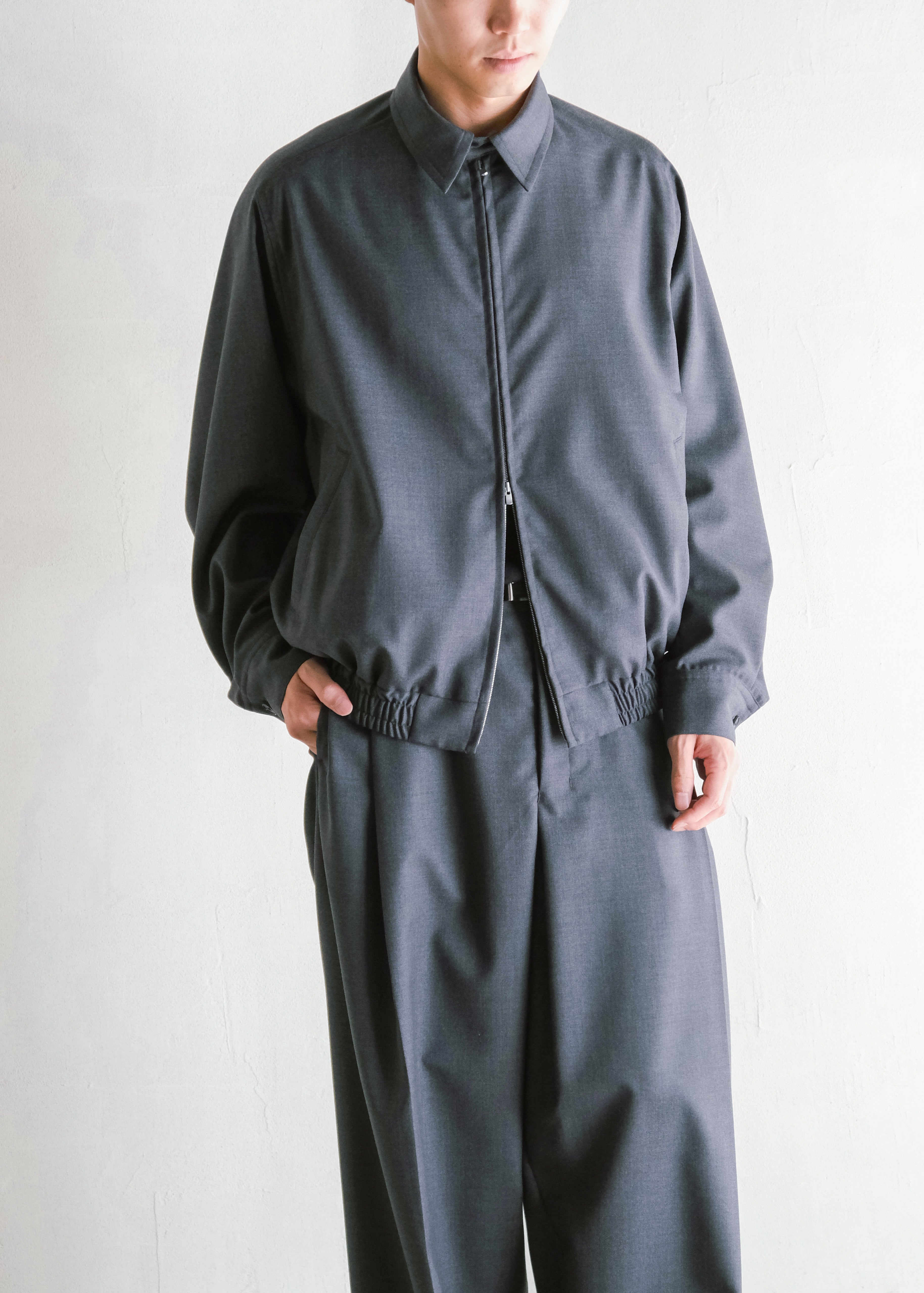 nonnotte 26AW Draping Big Yoke Raglan Drizzler Jacket / Charcoal Top