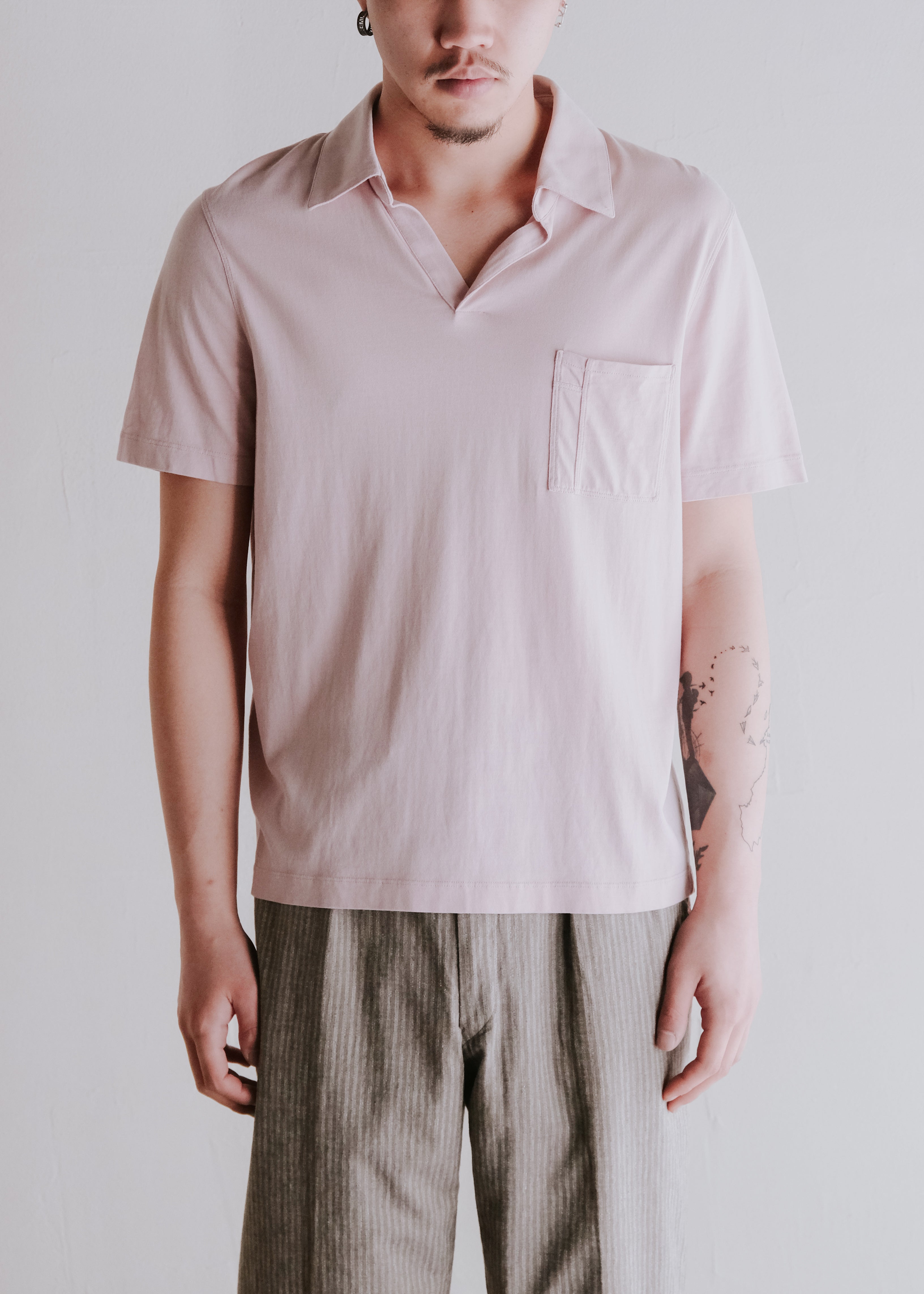 00's HERMÉS cotton S/S skipper shirt
