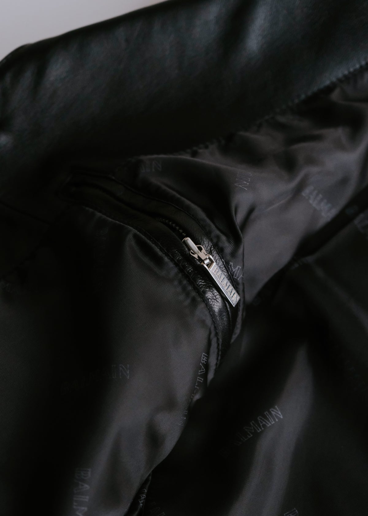 BALMAIN PARIS lamb leather 3B tailored jacket