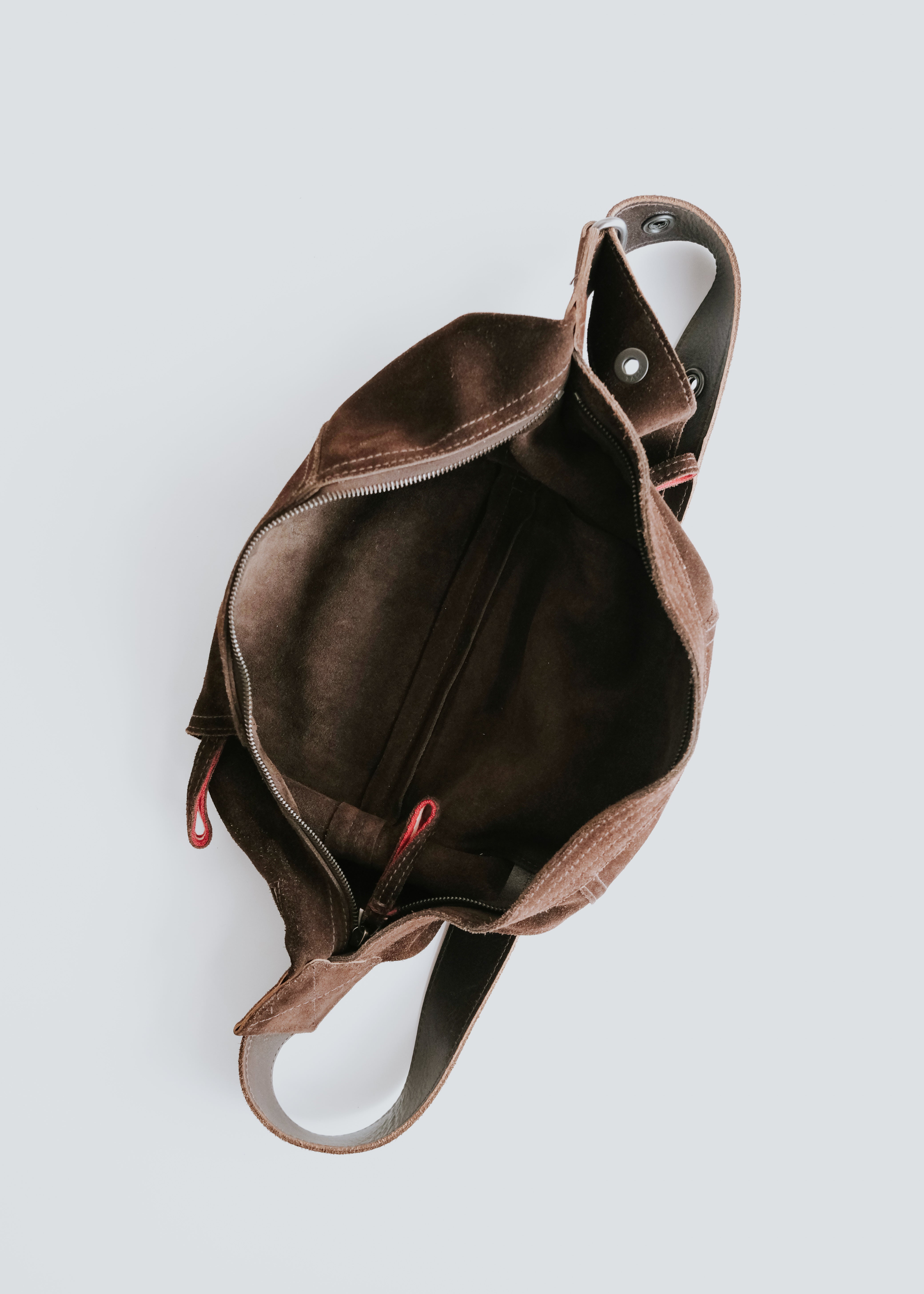 BALLY suede leather hobo shoulder bag