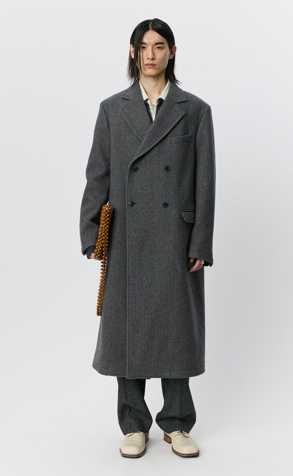 mfpen 26AW Conference Coat / Grey Herringbone