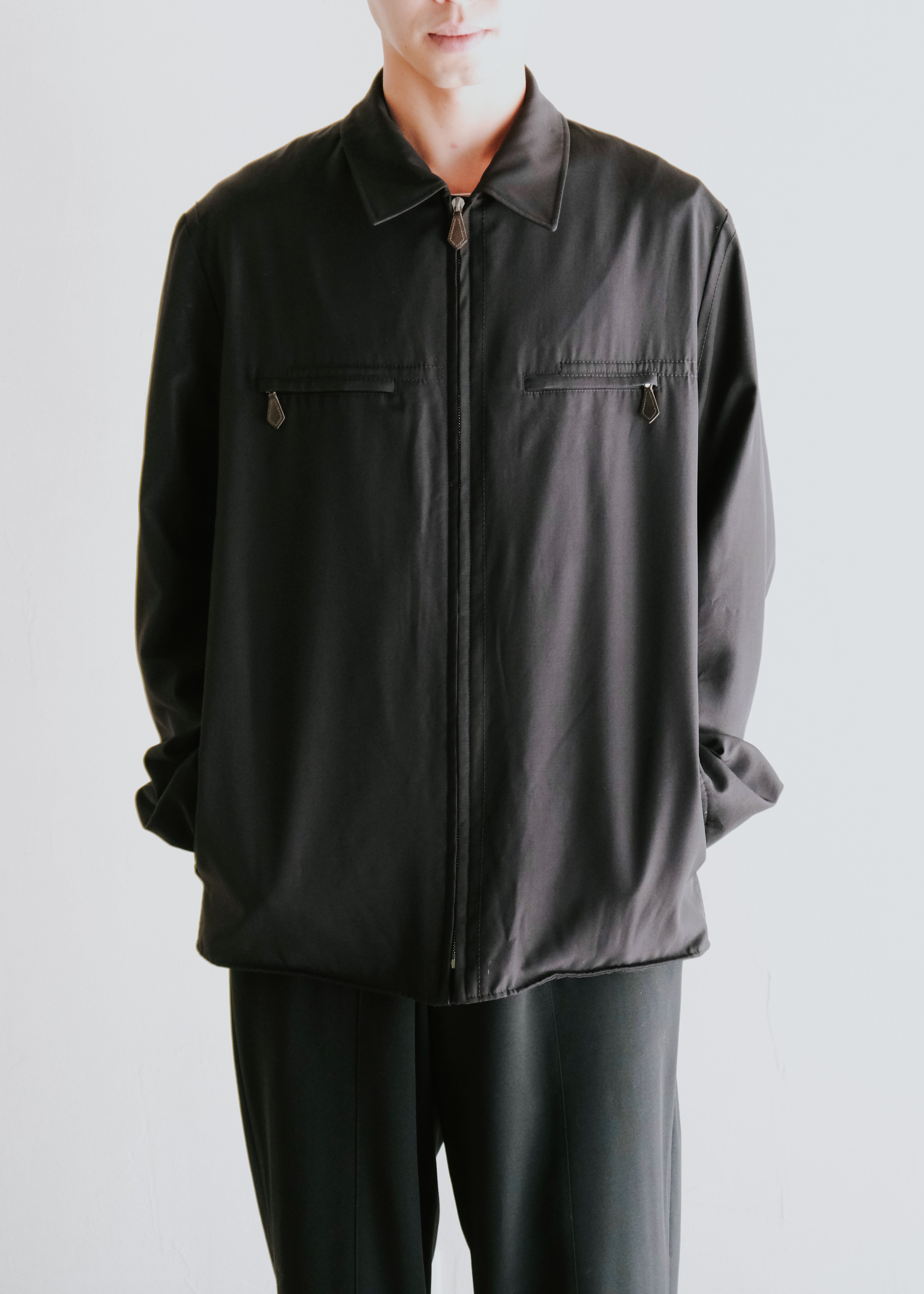 00-10’s HERMÈS wool zip up jacket