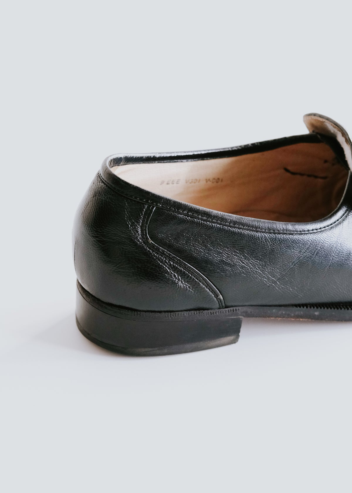 gathered leather tassel loafer