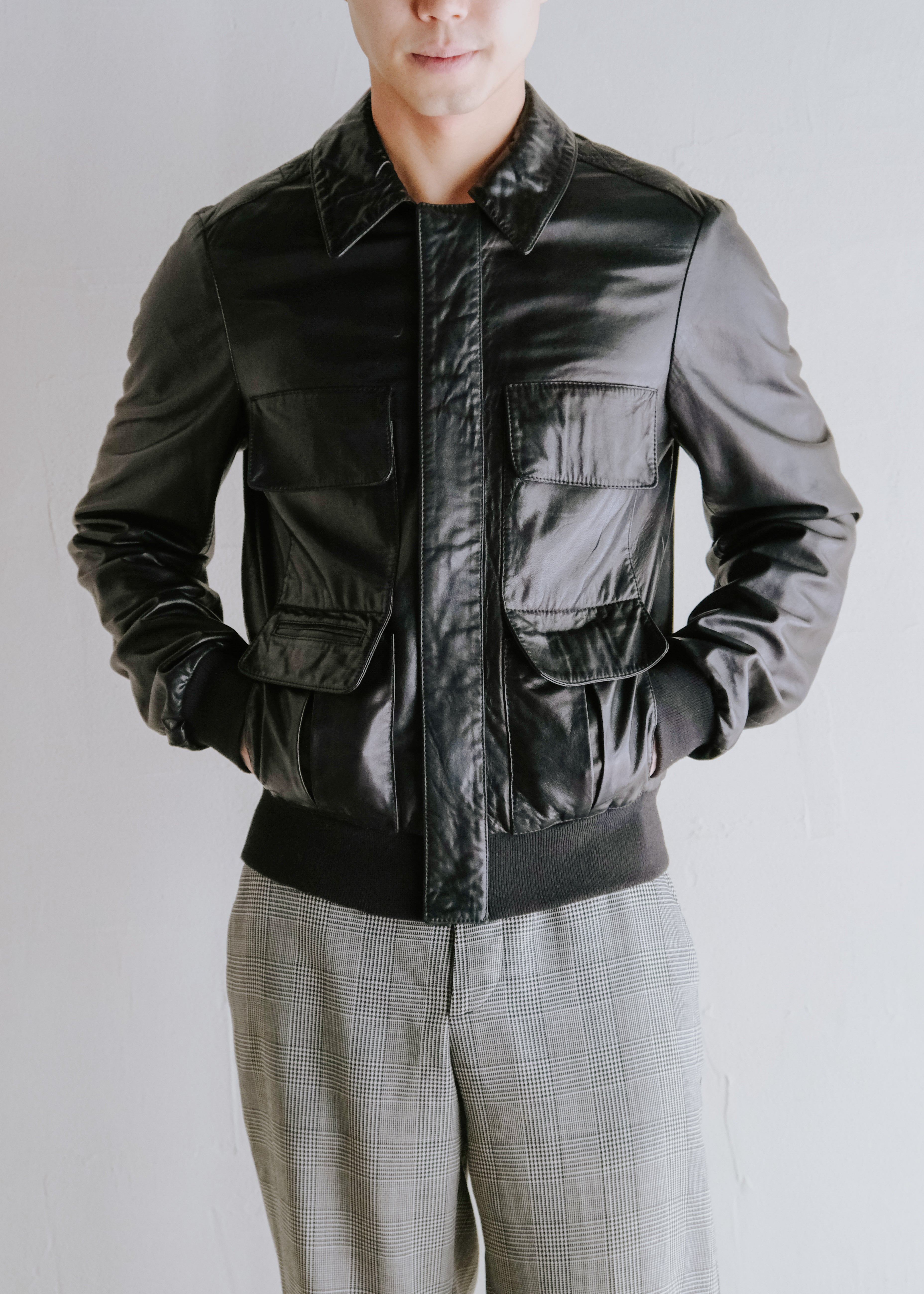 Martin Margiela 08SS multiple pocket military leather jacket