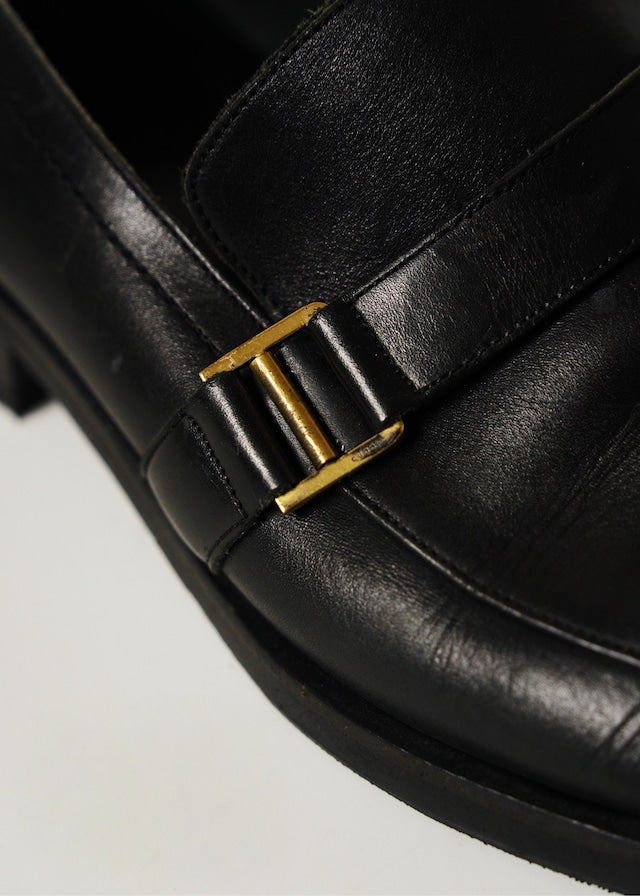 00's - GUCCI leather strapped loafer