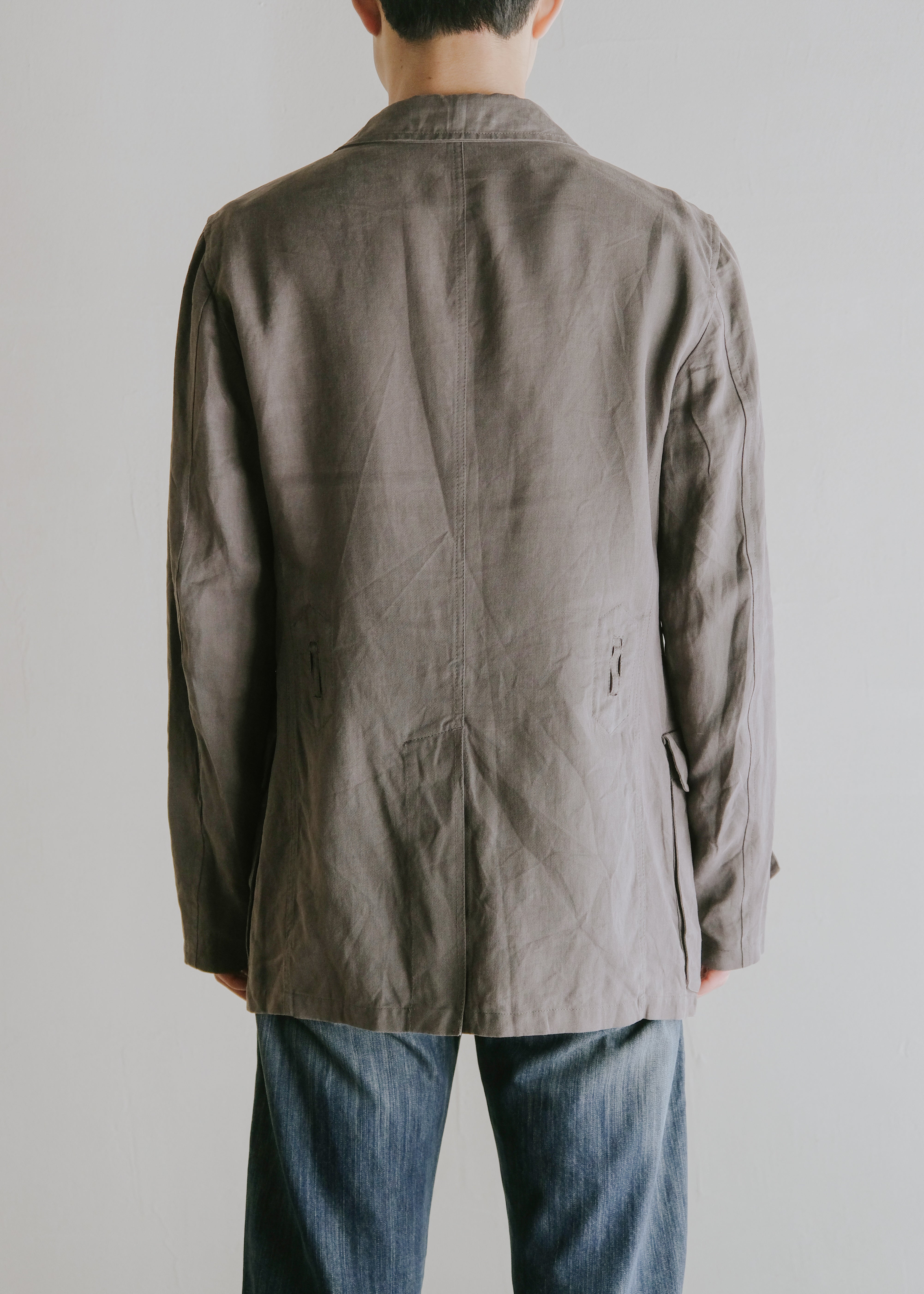 00-10's GIORGIO ARMANI ramie 3-button tailored jacket