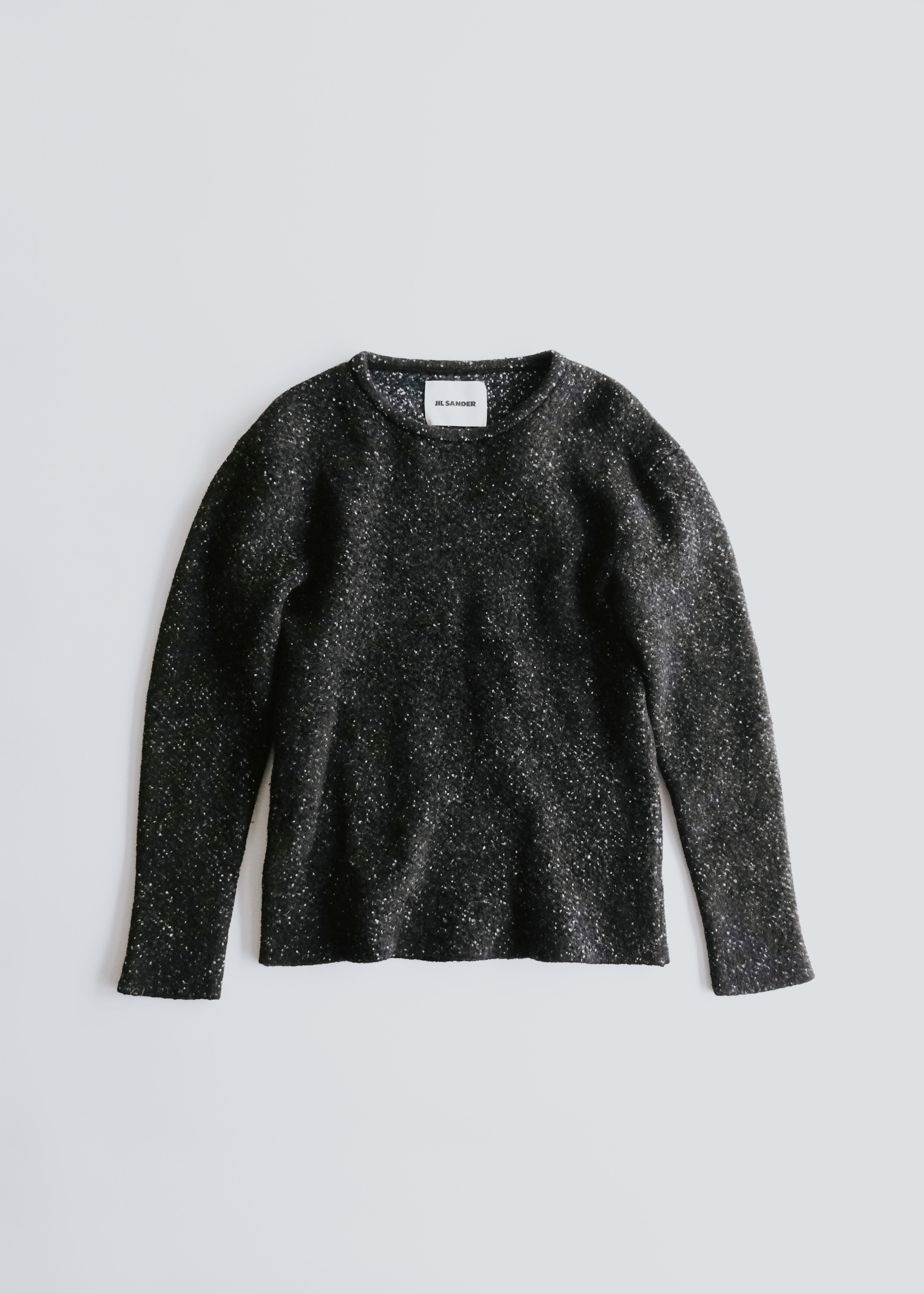 JIL SANDER 22AW ribbless marble crew neck knit