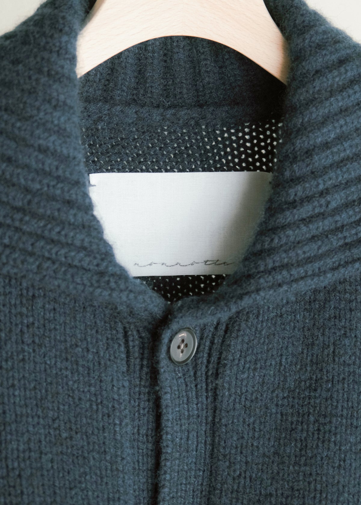 nonnotte 26AW Draping Knit Cardigan Jacket Low Count Wool Knit