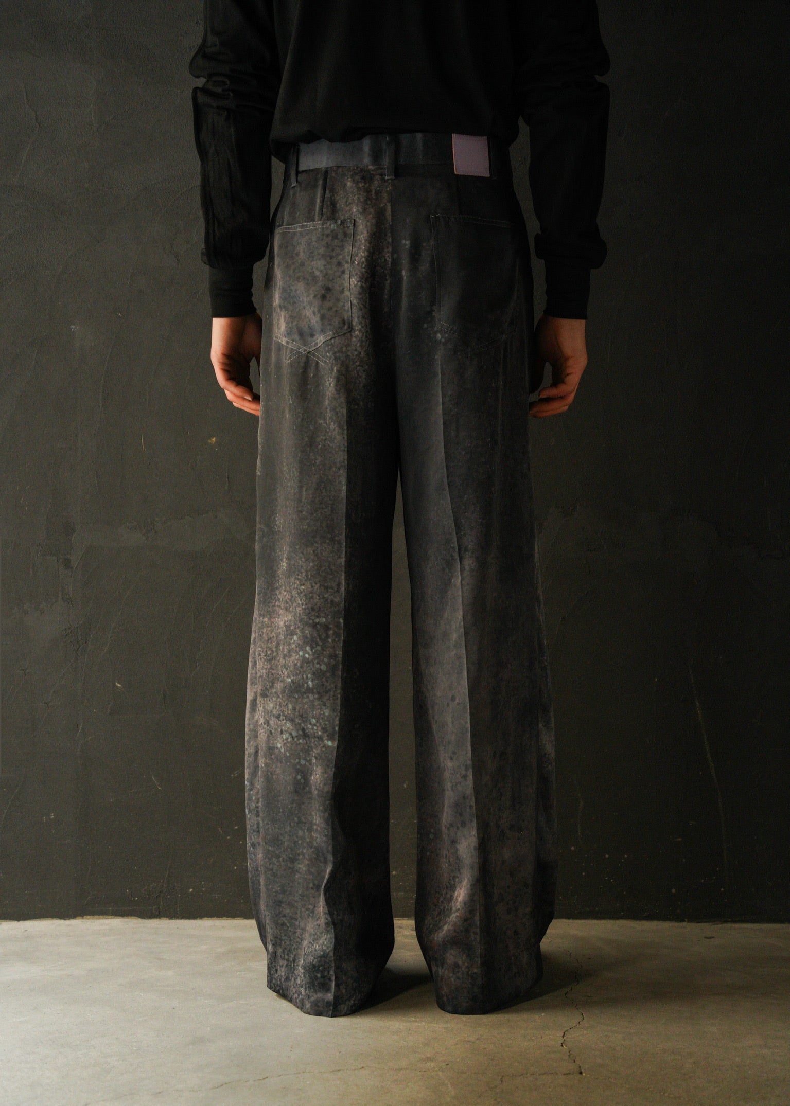 SASAKI SATORU 26SS single tuck wide trousers / Black