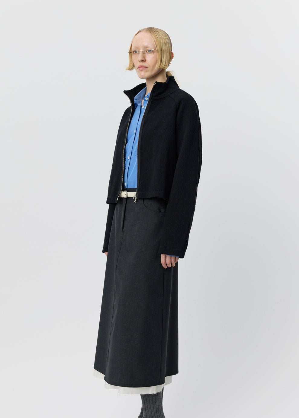 mfpen 26AW Cropped Leisure Zip Up Black メンズ