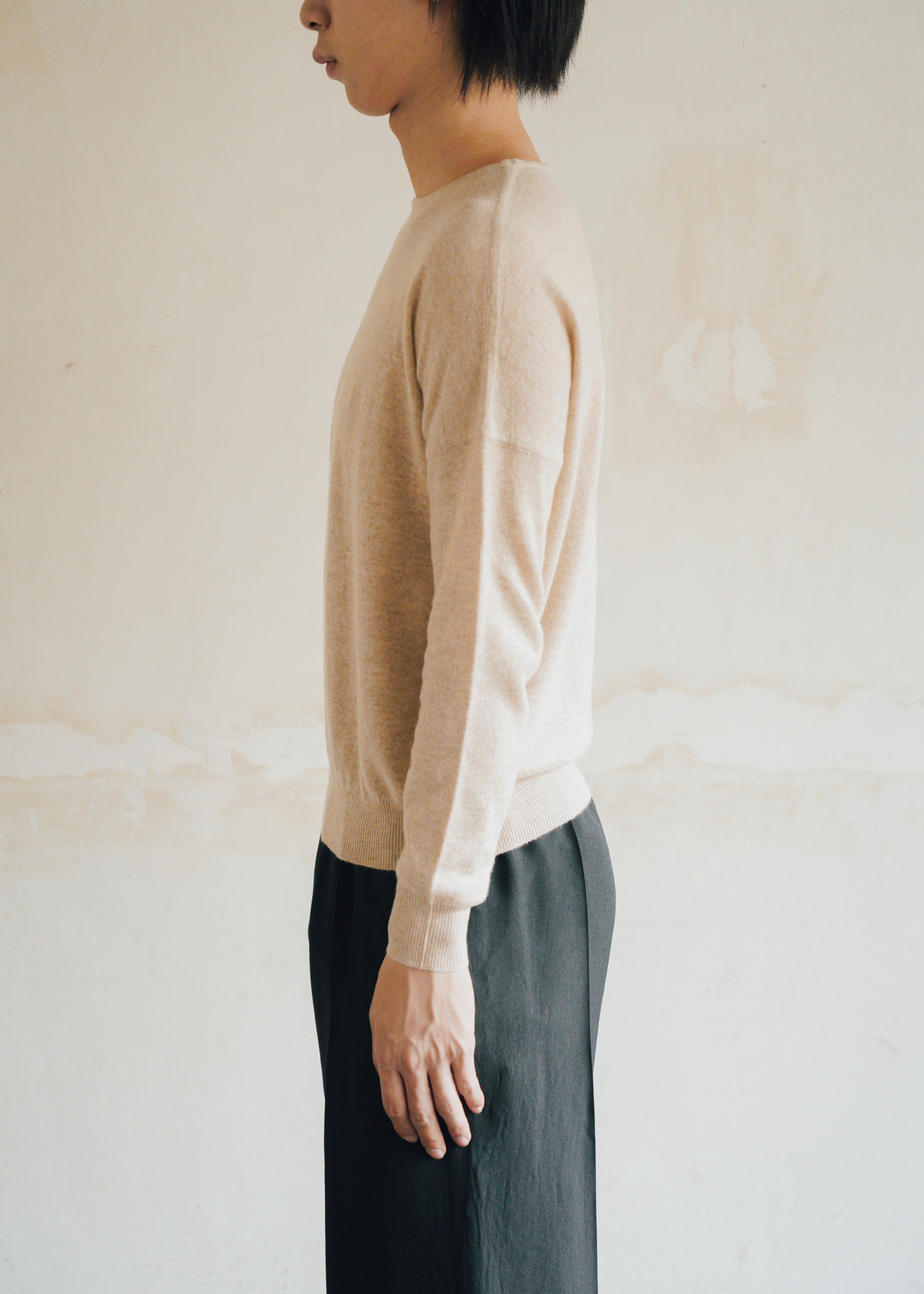 JEANPAULKNOTT ジャンポールノット 26AW カシミヤ 100% Cashmere ROUND NECK SWETER BEIGE メンズ