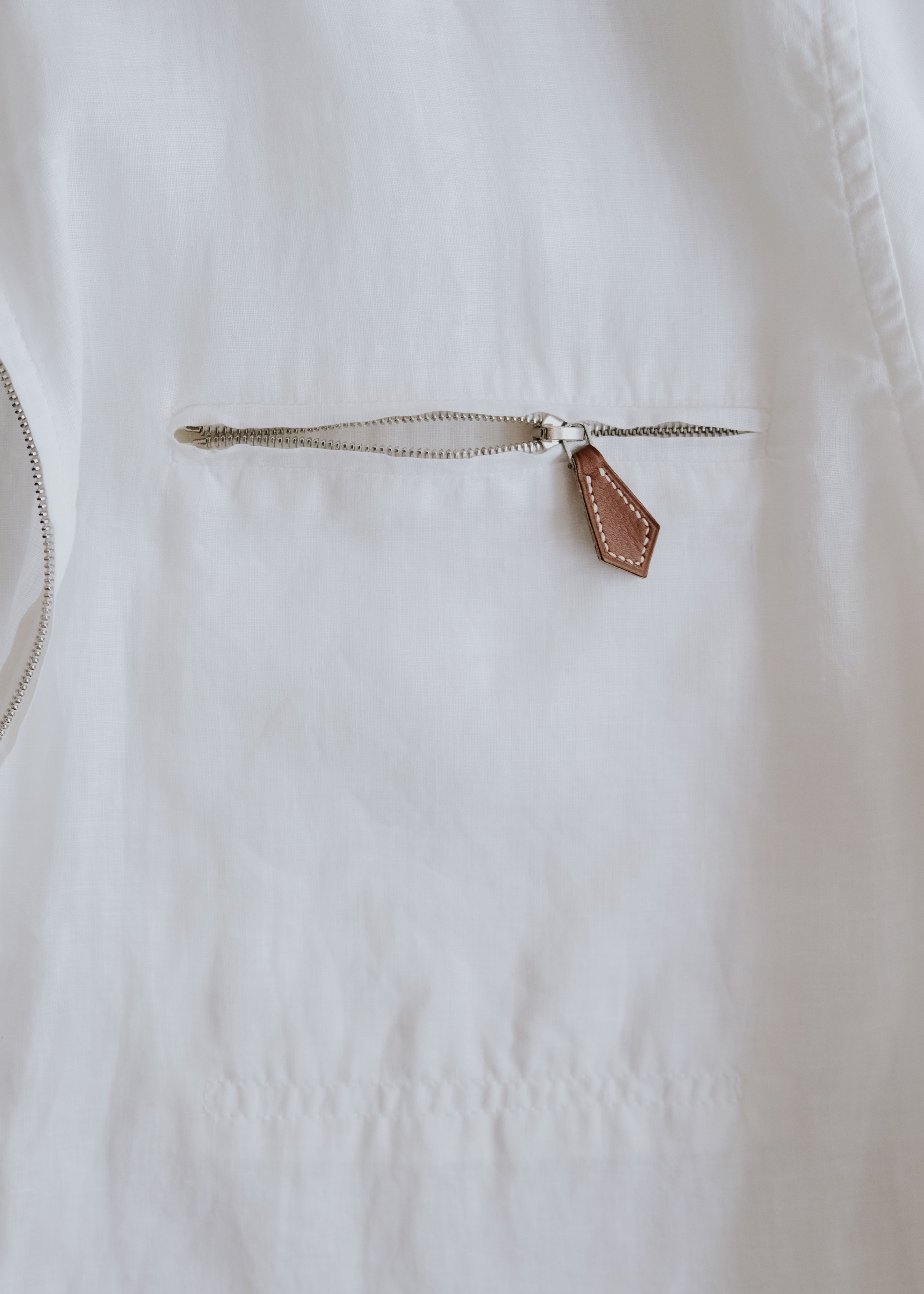 90-00's HERMÈS zip up linen shirt jacket