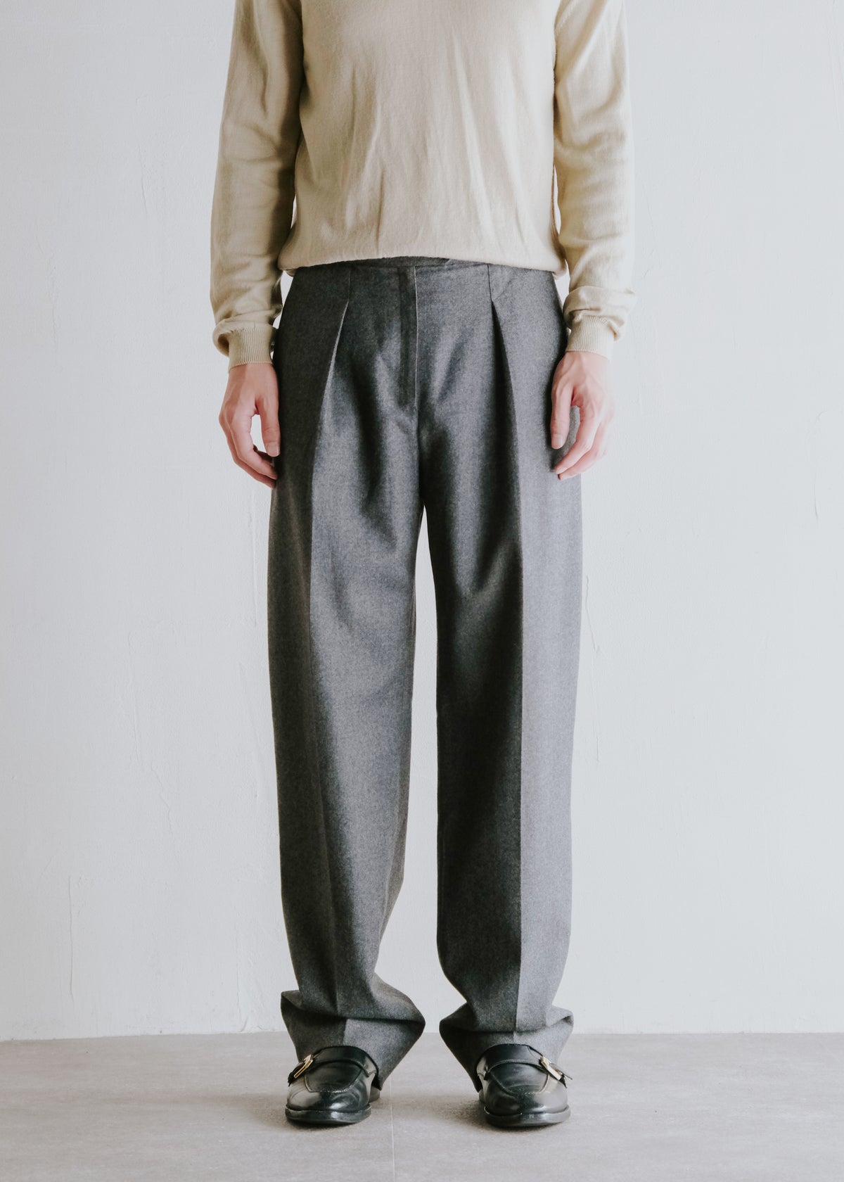 80's CHARLES JOURDAN loopless tucked slacks