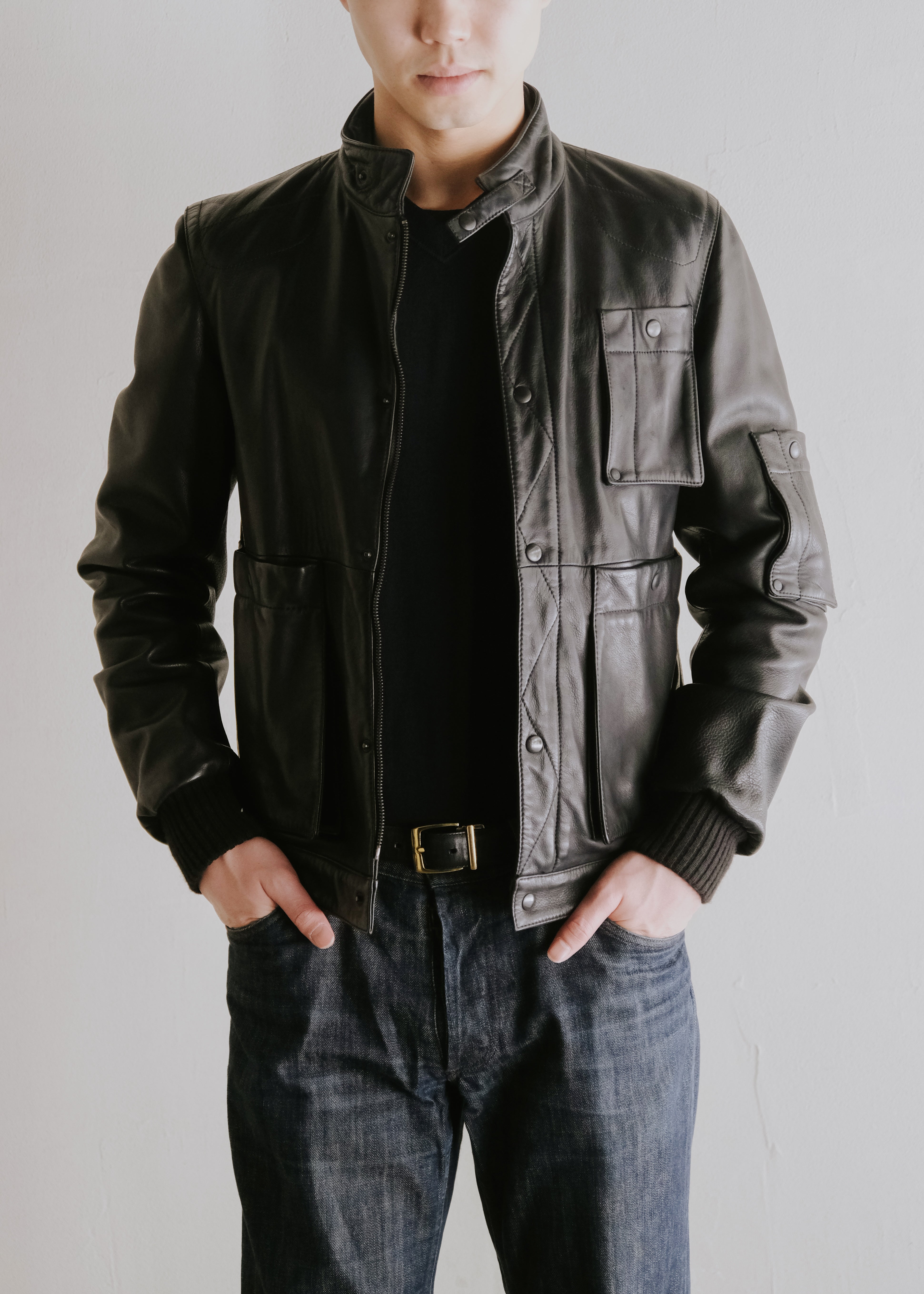 MARTIN MARGIELA 07AW multiple pockets single leather riders jacket