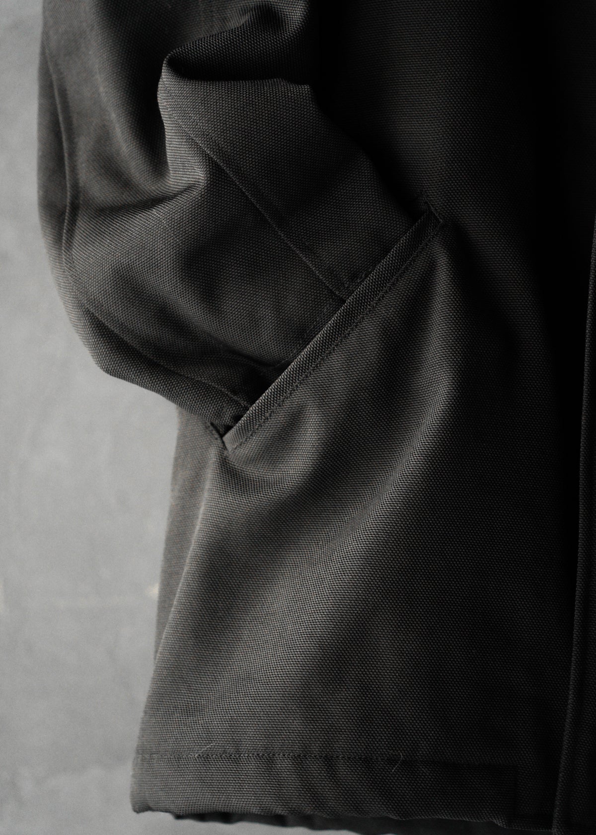 90-00’s Salvatore Ferragamo fly front wool blend nylon half coat
