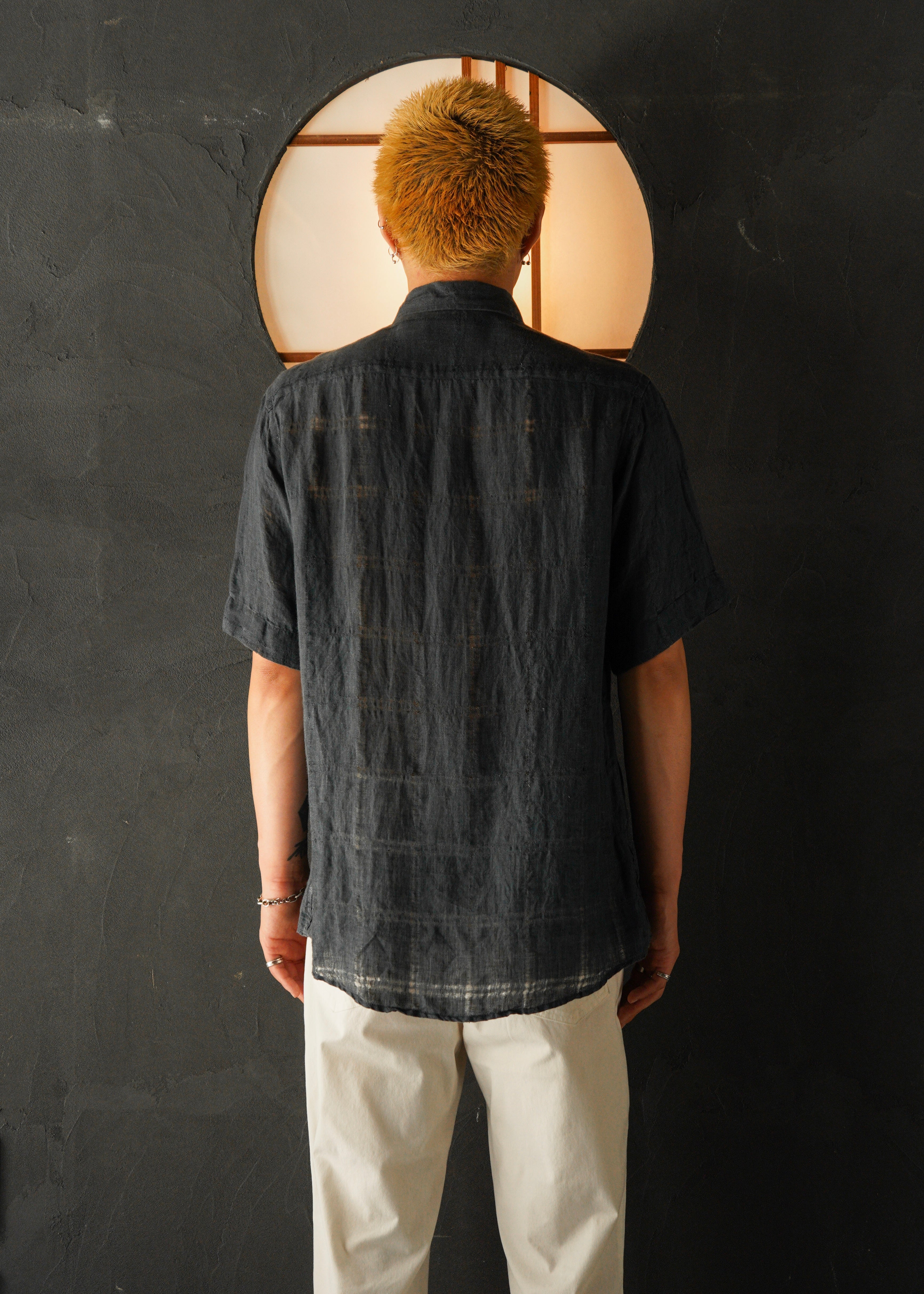Ermenegildo Zegna regular collar half sleeve linen shirt