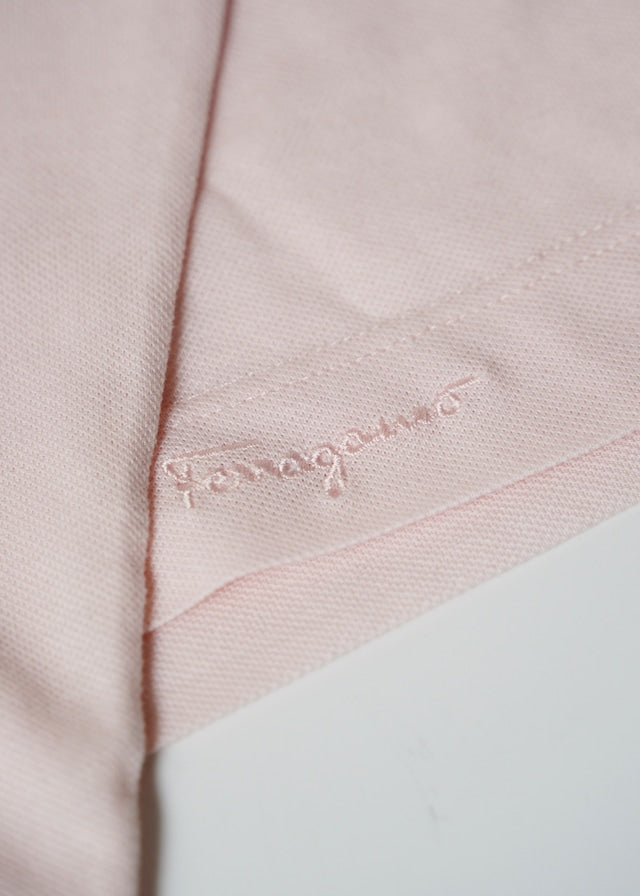 00's Salvatore Ferragamo half zip cotton knit polo