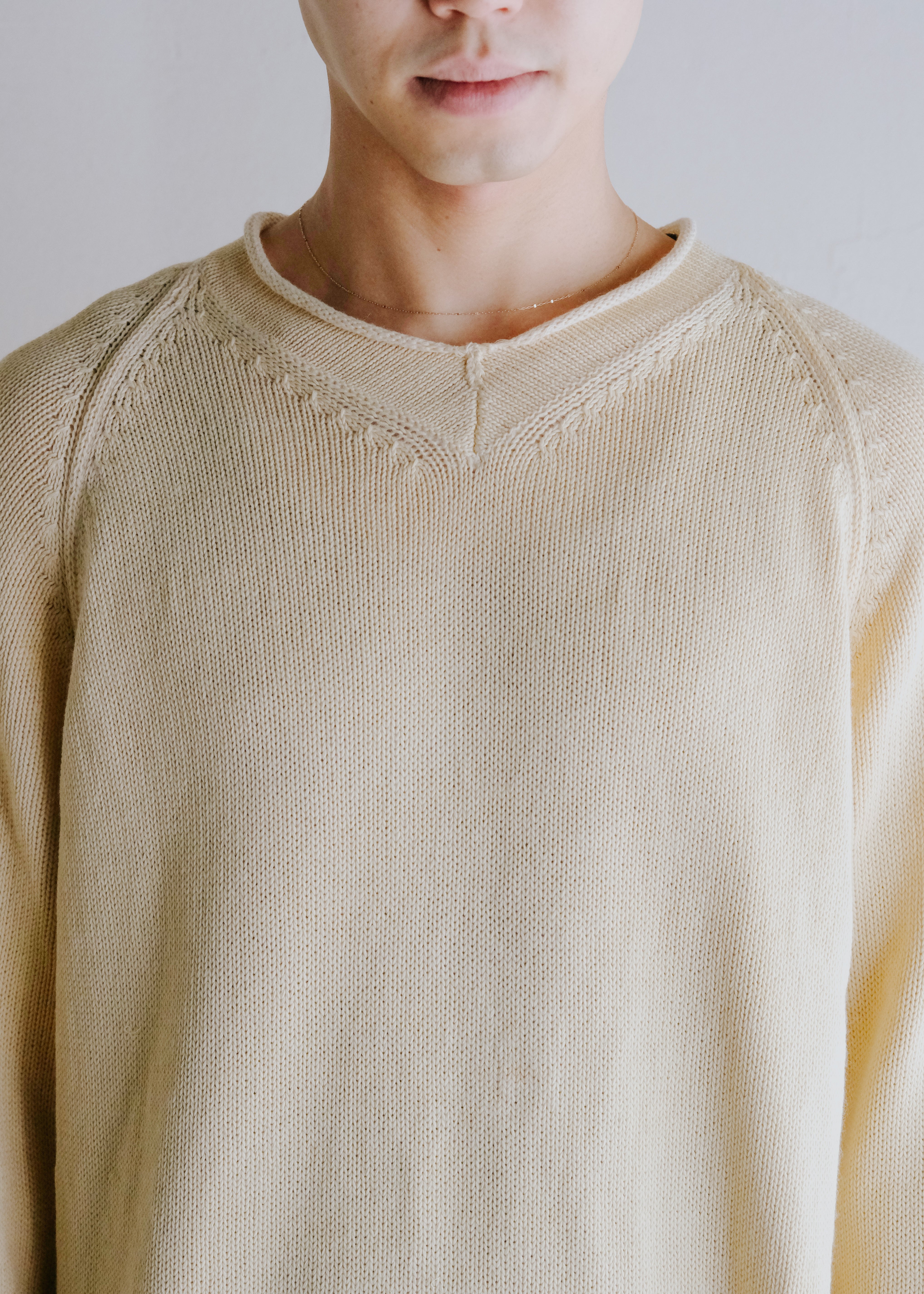 00's HERMÈS cashmere lining cotton raglan sleeves knit