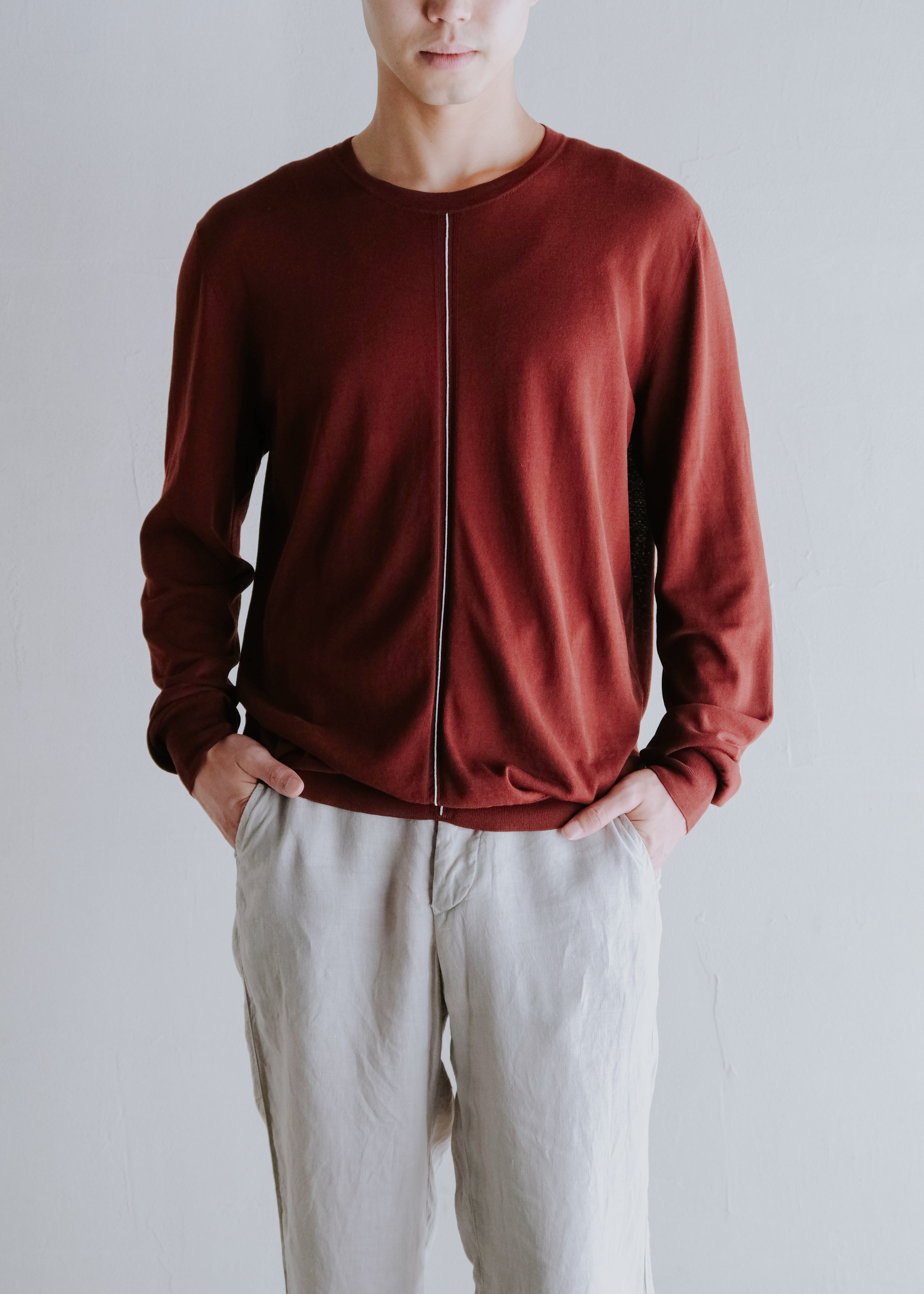 00-10's HERMÈS lightweight cotton center line knit