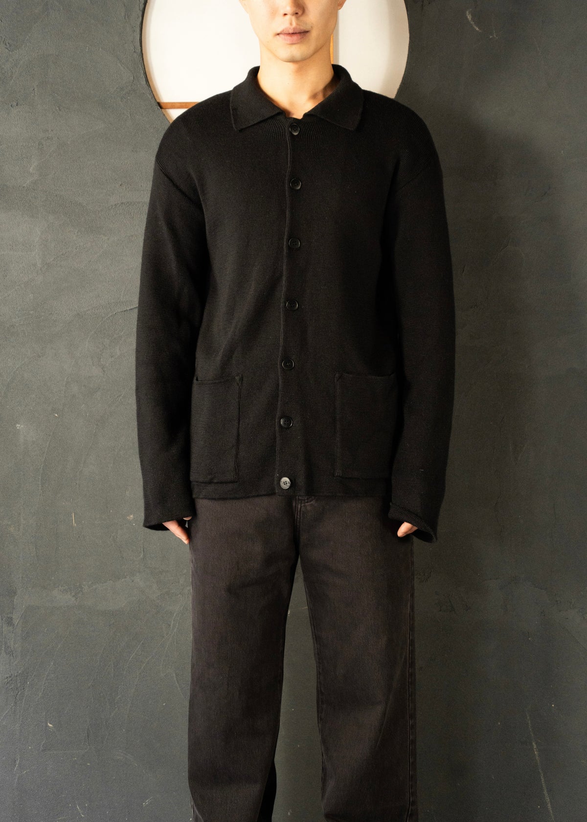 90's agnes b. homme collared wool cardigan
