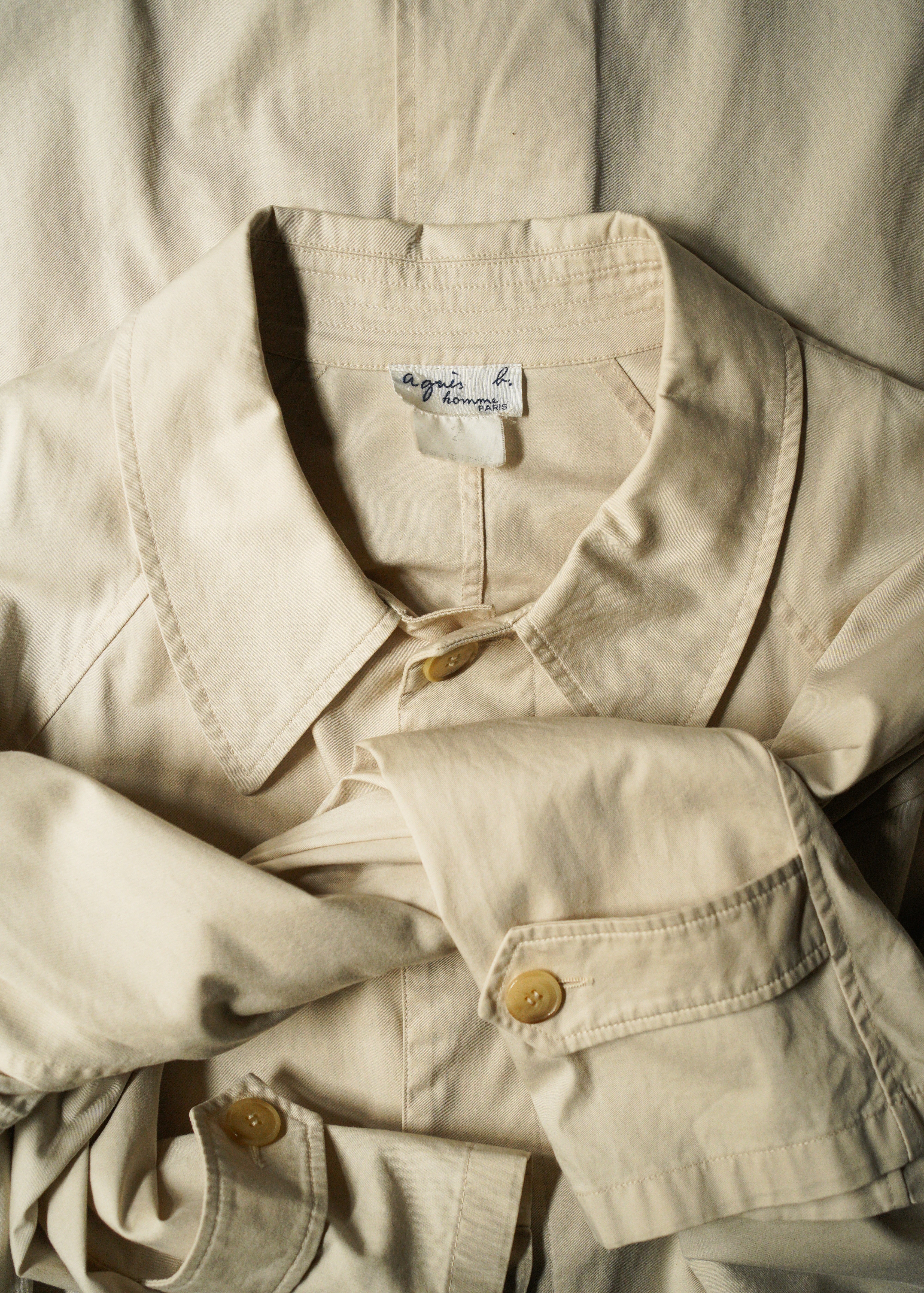 90's agnes b. homme fly front balmacaan coat