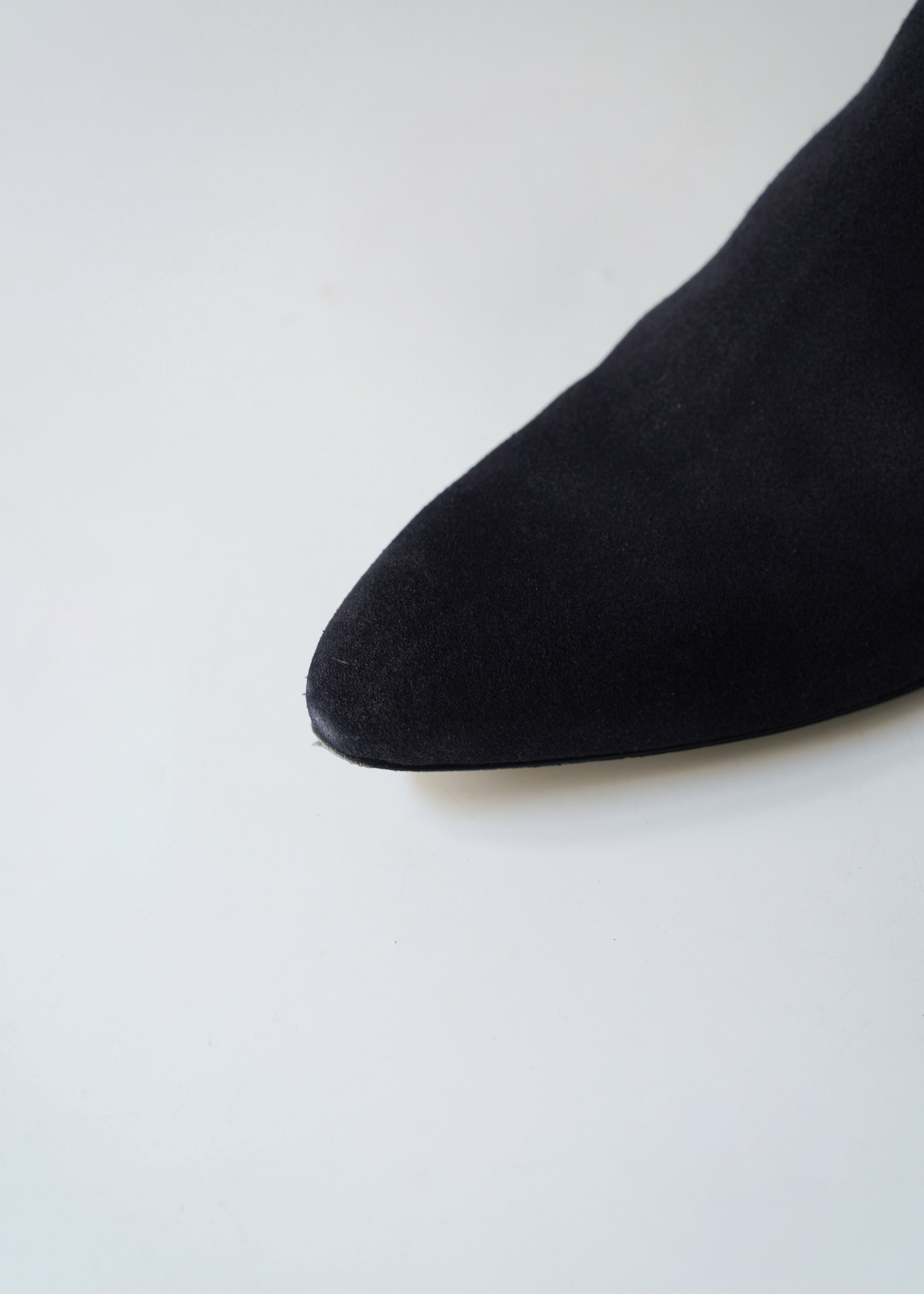 DRIES VAN NOTEN suède leather pointed toe side gore boots